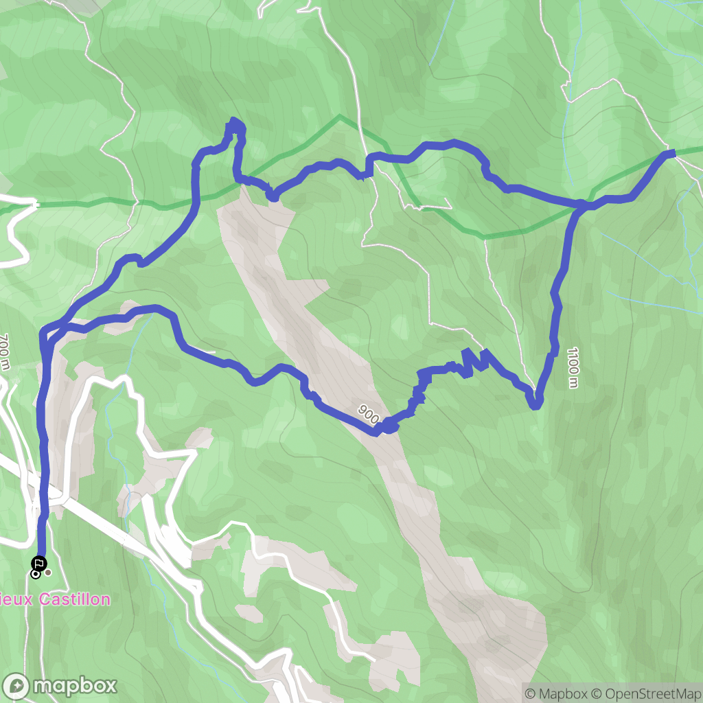 Castillon : carte du parcours de randonnée - France