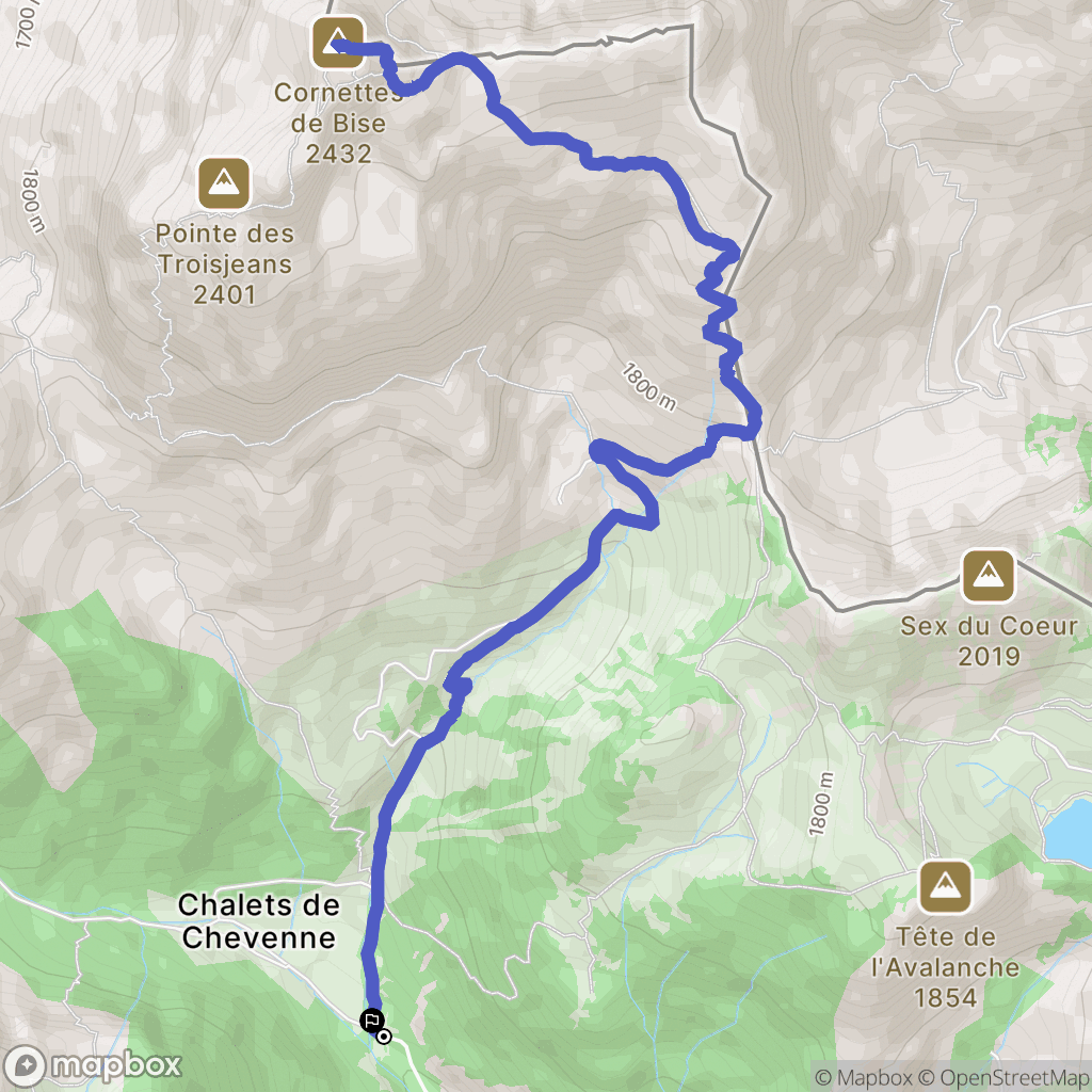 La Chapelle-d'Abondance : carte du parcours de randonnée - France