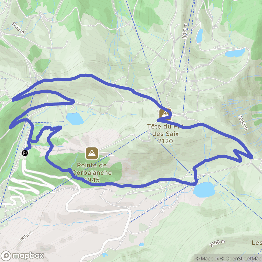 Arâches-la-Frasse : carte du parcours de randonnée - France