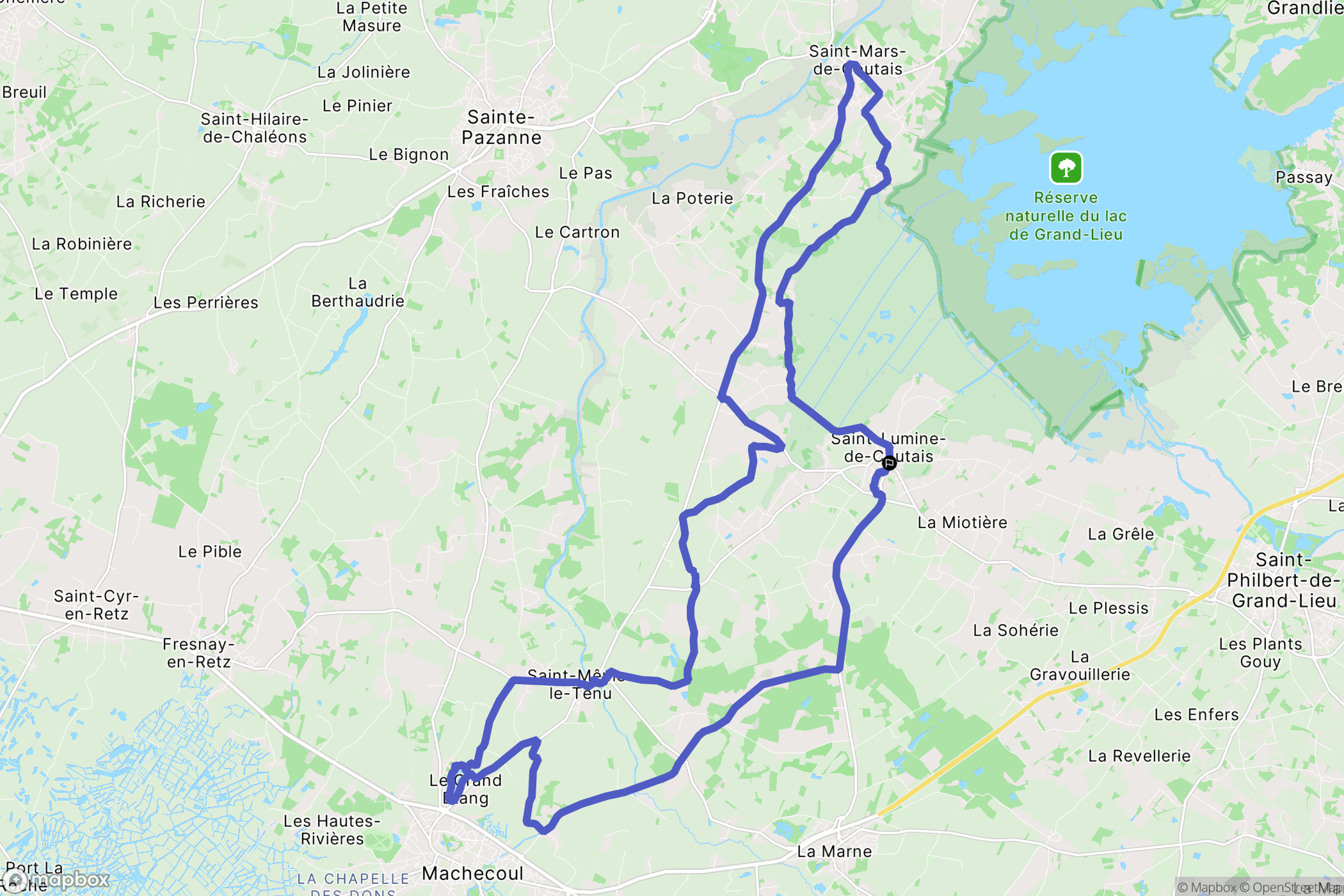 Saint-Lumine-de-Coutais : carte du parcours de randonnée - France