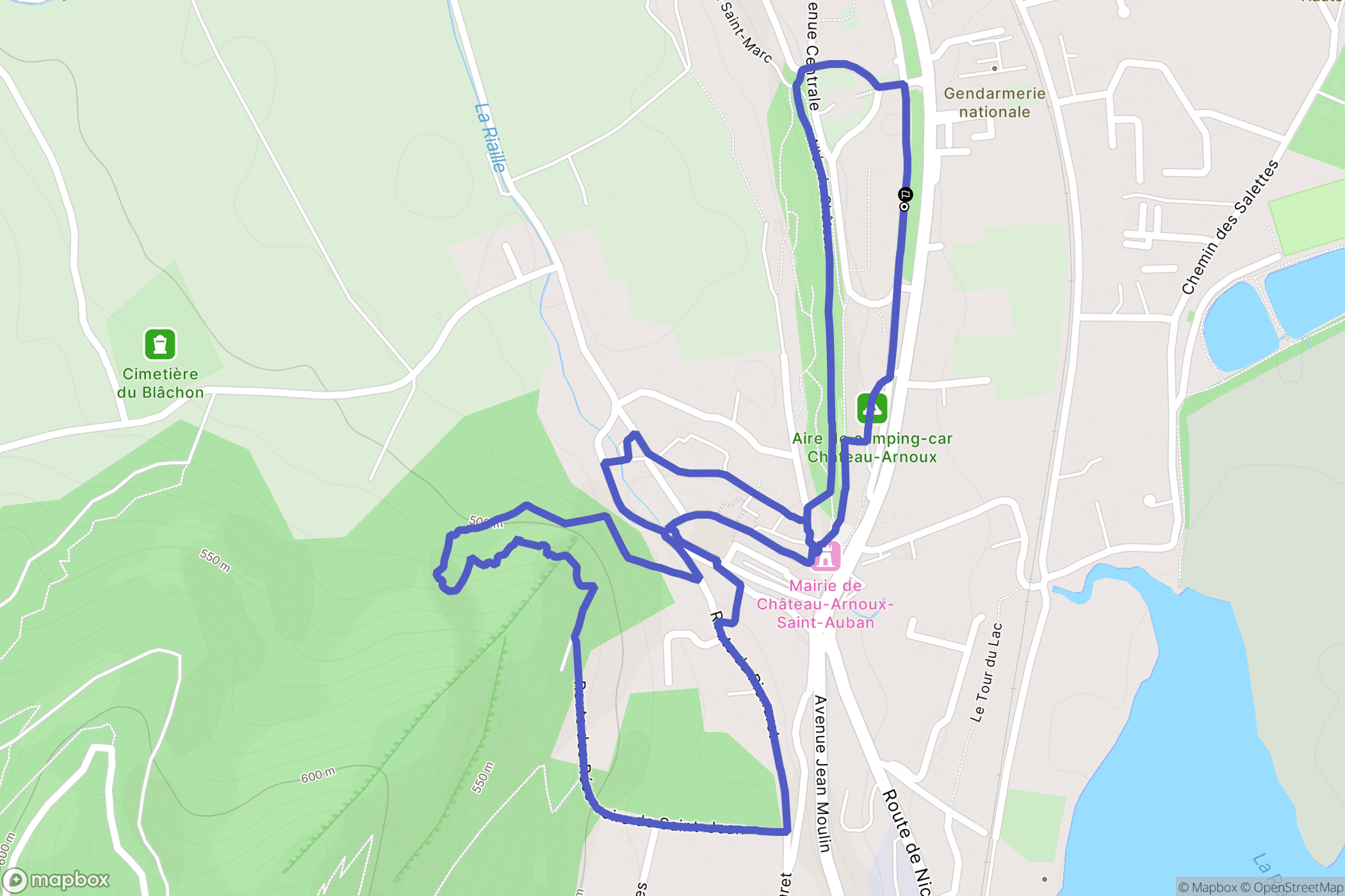 Château-Arnoux-Saint-Auban : carte du parcours de randonnée - France