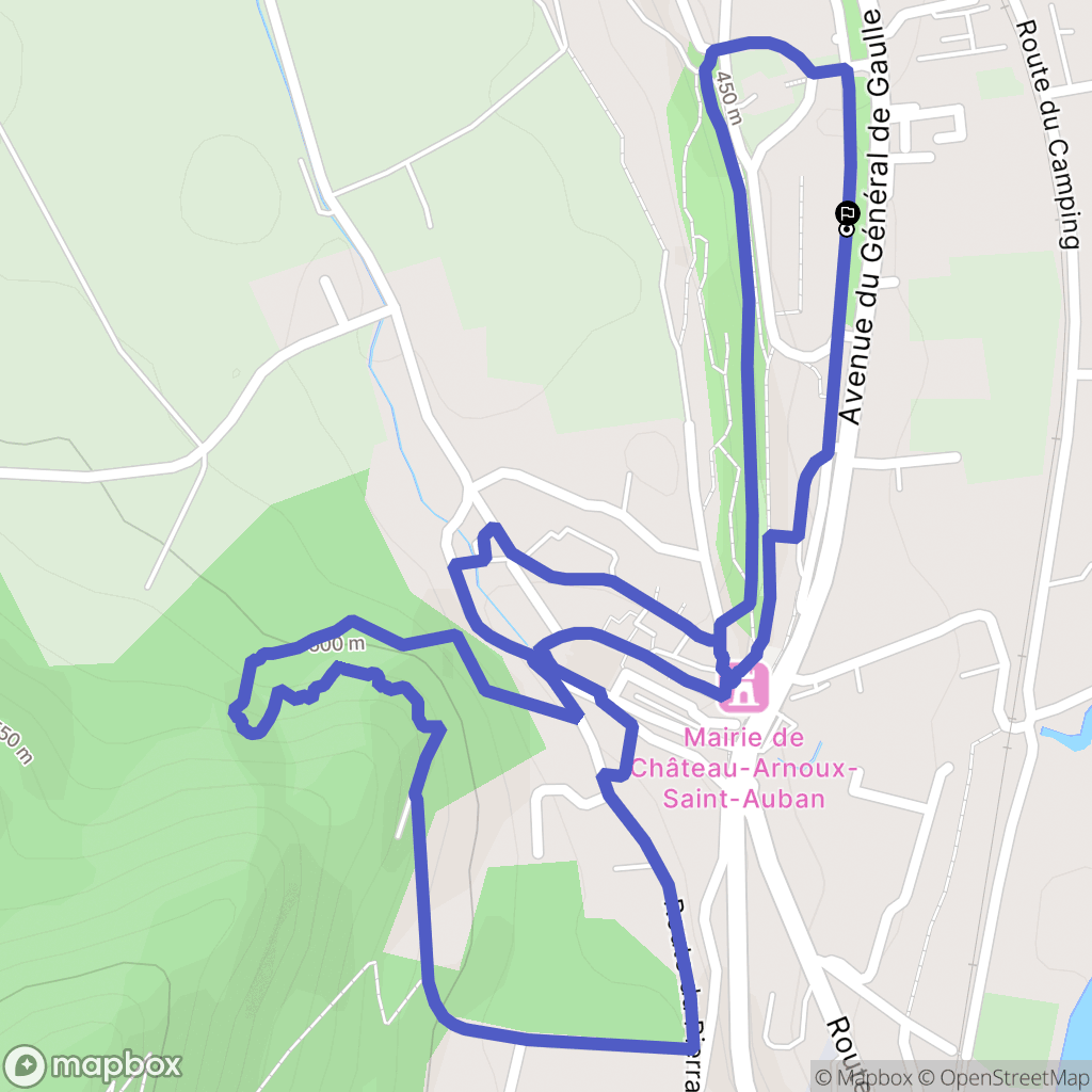 Château-Arnoux-Saint-Auban : carte du parcours de randonnée - France