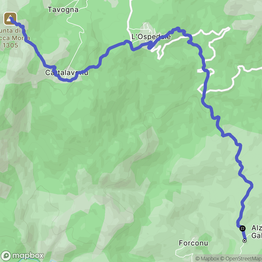 Porto-Vecchio : carte du parcours de randonnée - France