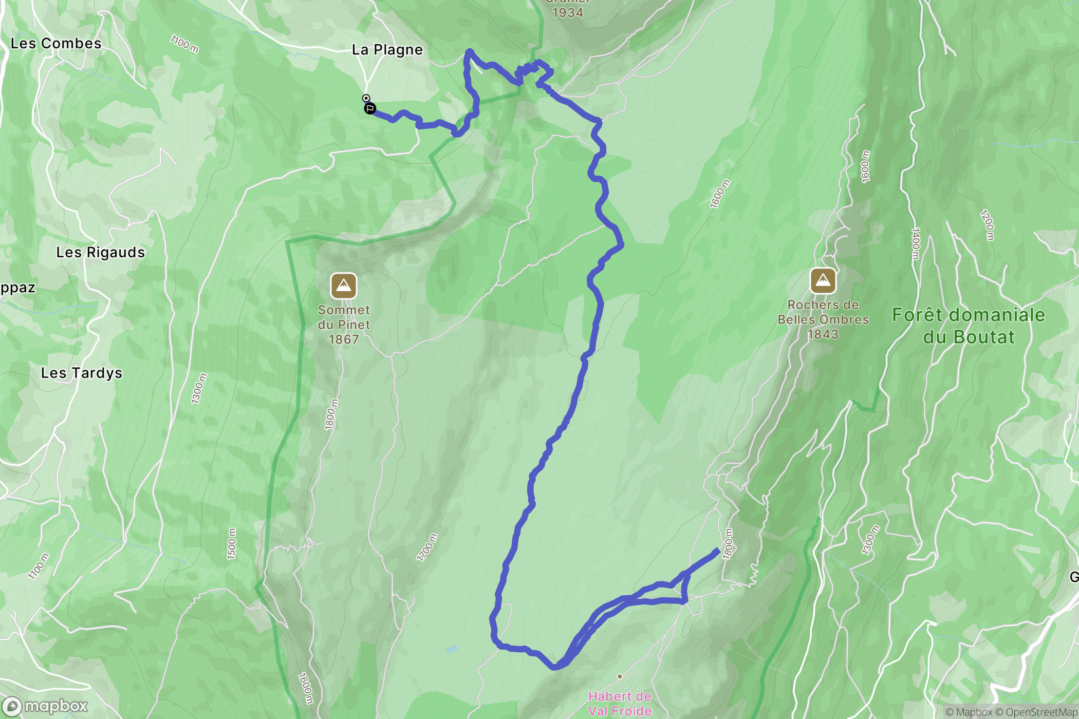 Entremont-le-Vieux : carte du parcours de randonnée - France