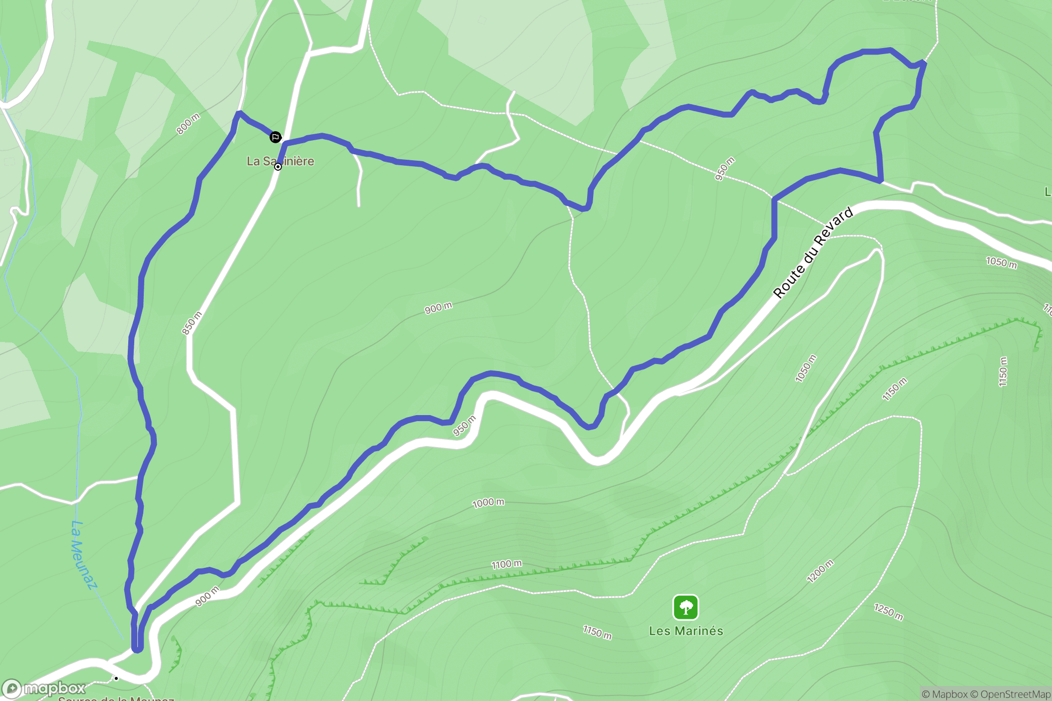 Montcel : carte du parcours de randonnée - France