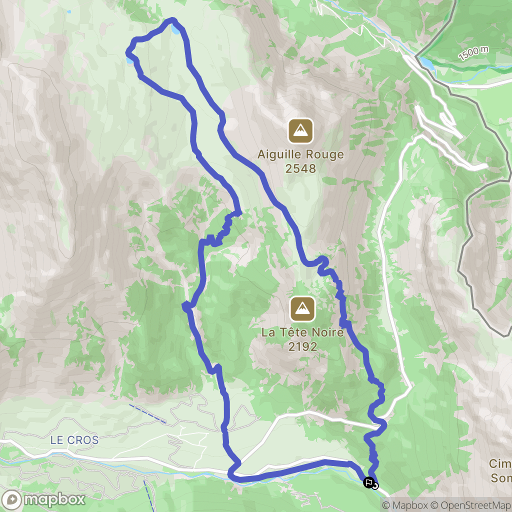 Névache : carte du parcours de randonnée - France