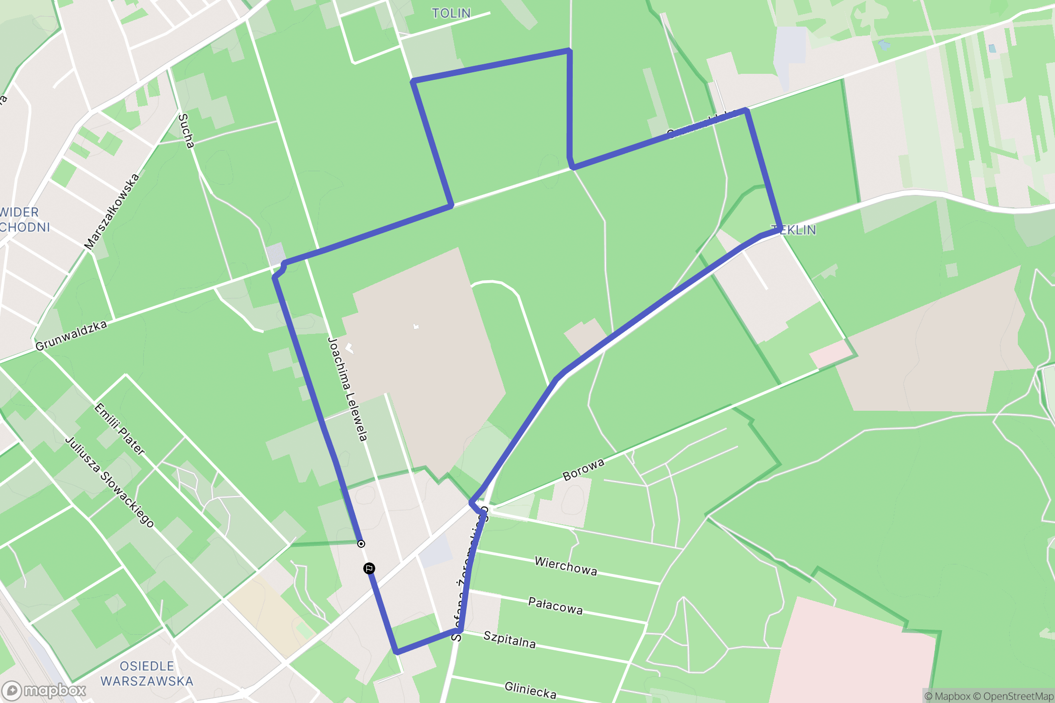 Otwock: mapa trasy - Poland