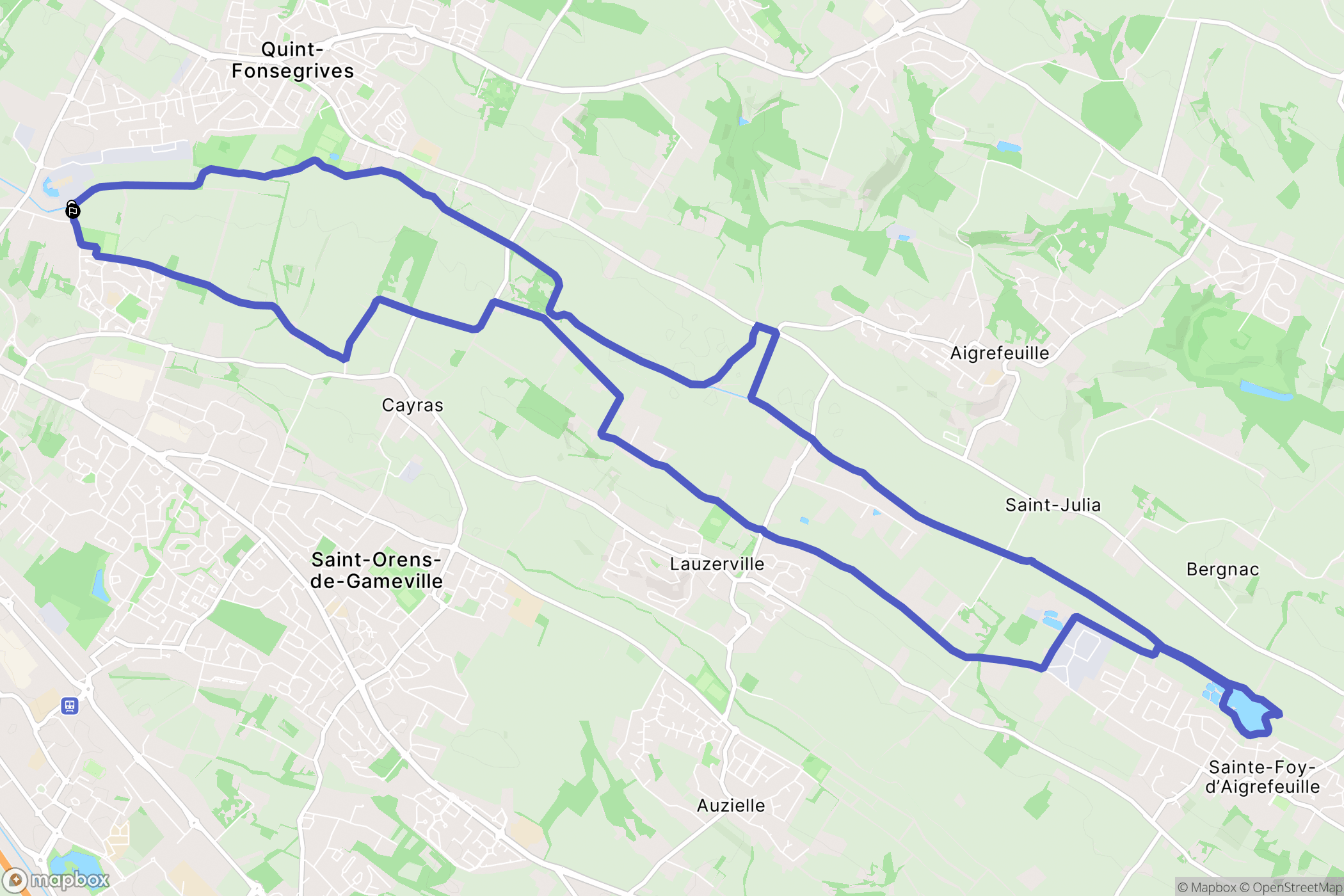 Quint-Fonsegrives : carte du parcours de randonnée - France