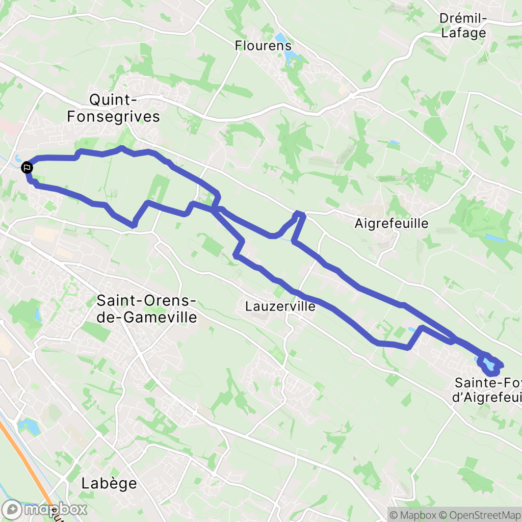 Quint-Fonsegrives : carte du parcours de randonnée - France