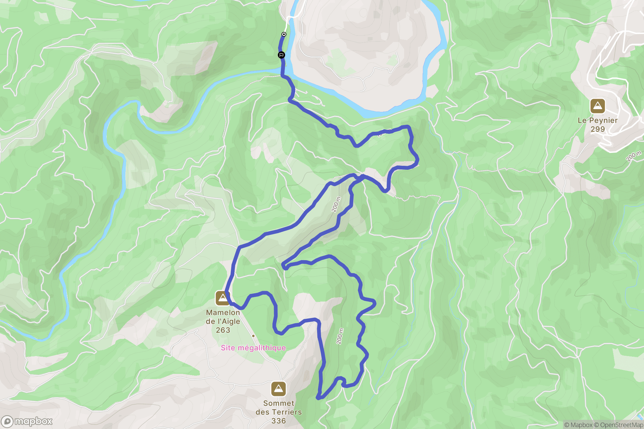 Les Arcs : carte du parcours de randonnée - France