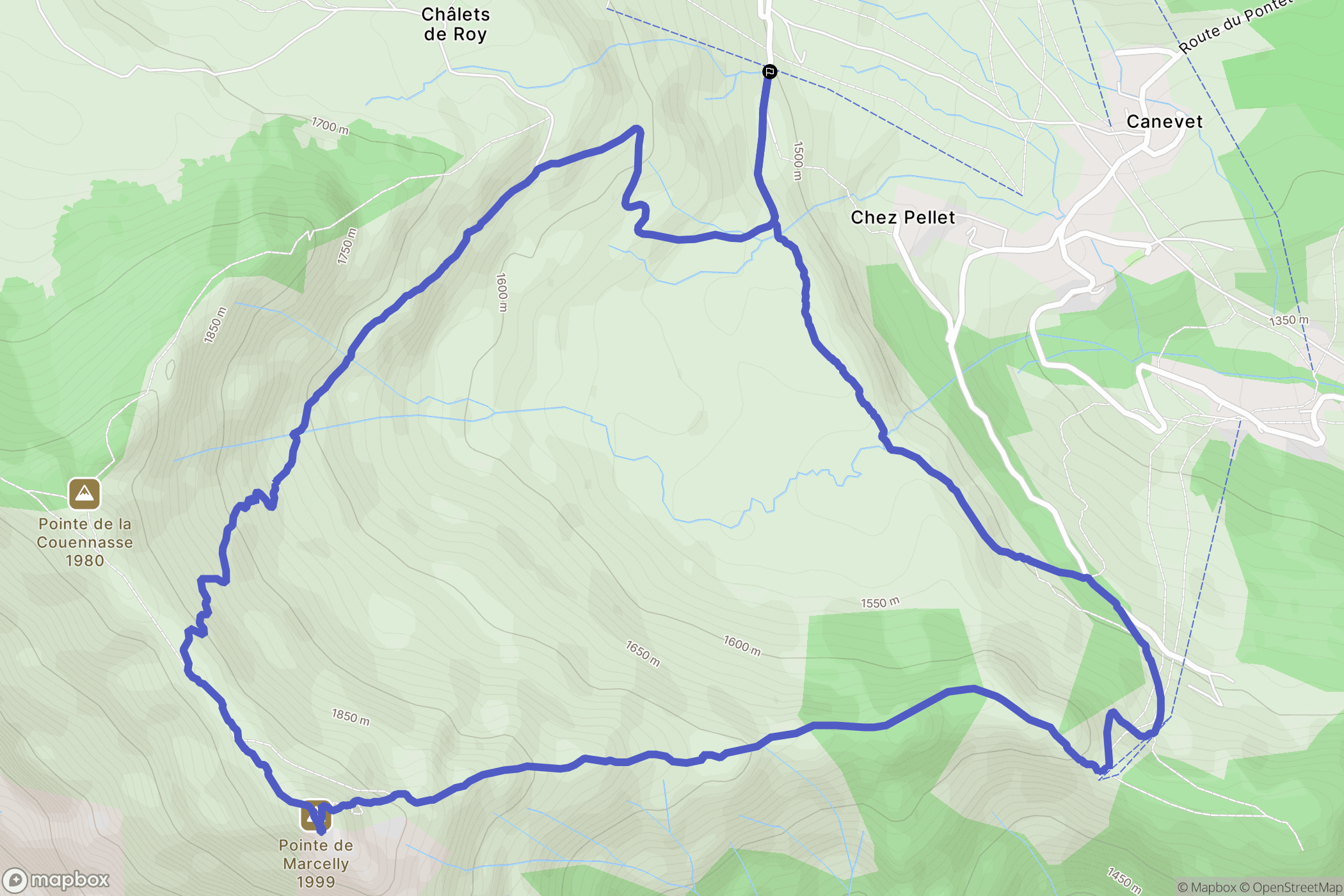 Taninges : carte du parcours de randonnée - France