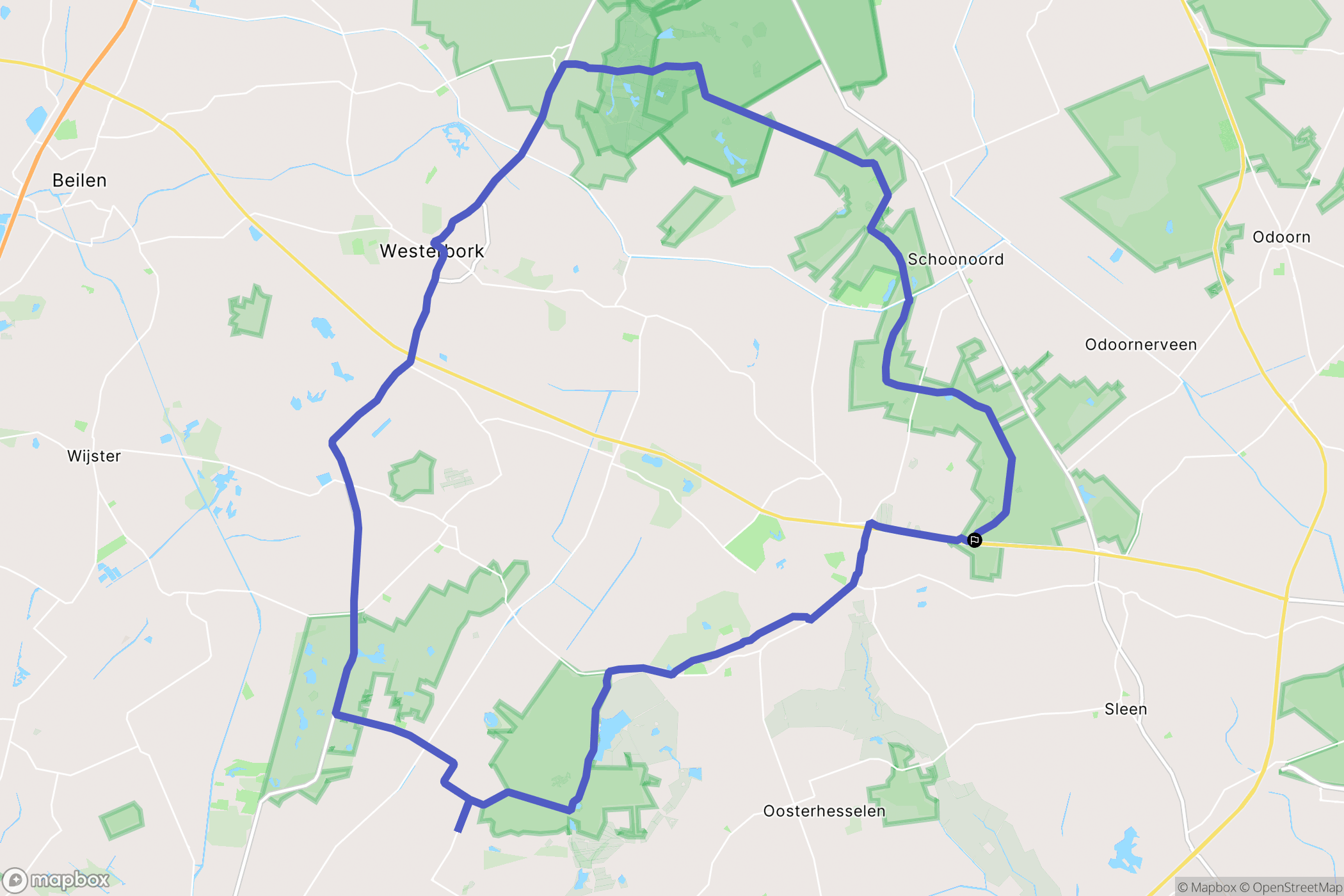Zweeloo: routekaart voor buitenactiviteiten - Netherlands