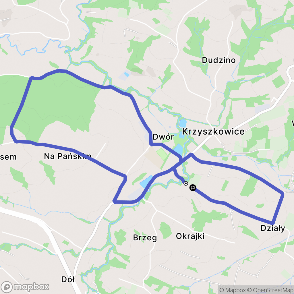 Krzyszkowice: mapa trasy - Poland