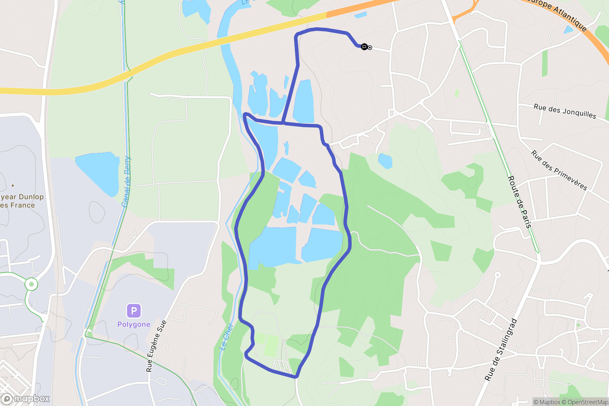 Saint-Victor : carte du parcours de randonnée - France