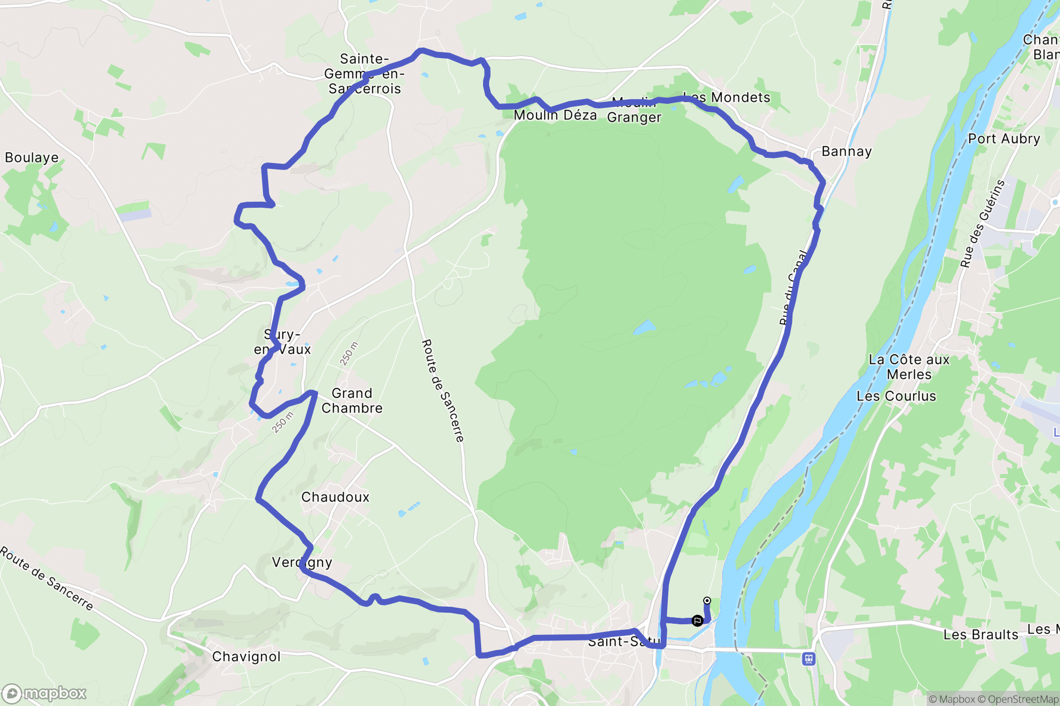 Saint-Satur : carte du parcours de randonnée - France