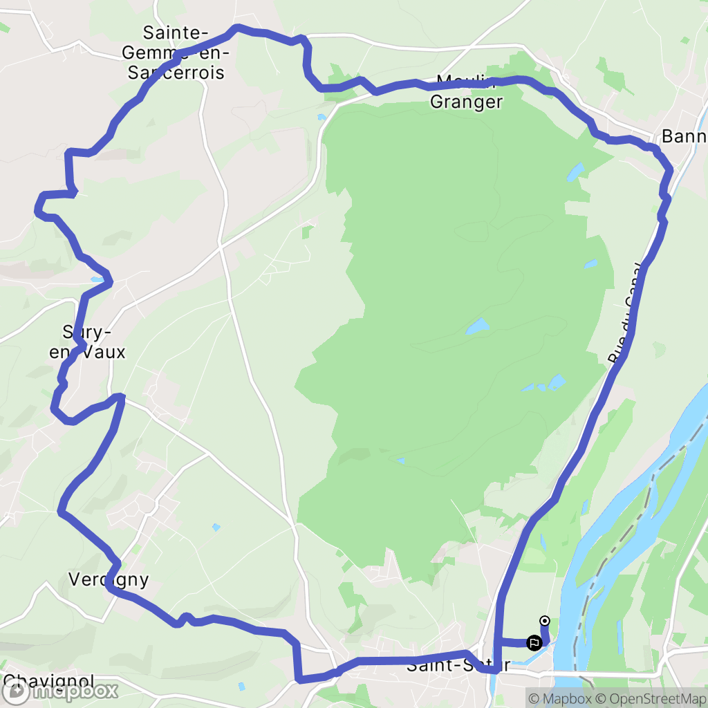 Saint-Satur : carte du parcours de randonnée - France