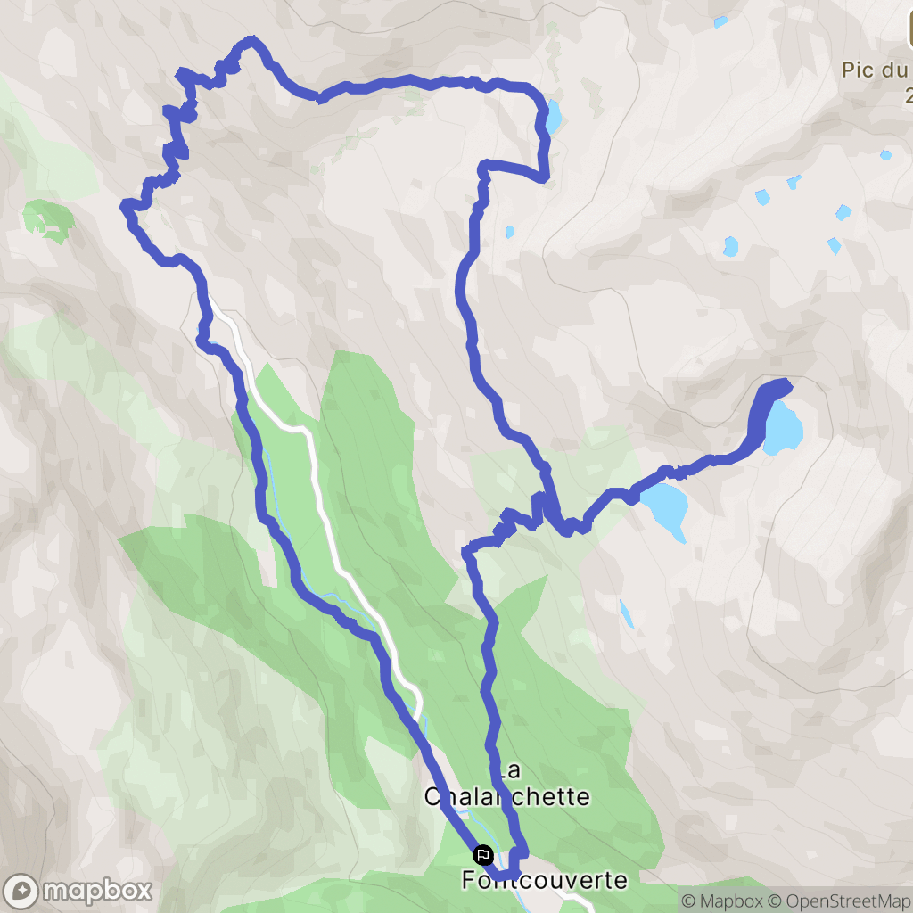 Névache : carte du parcours de randonnée - France