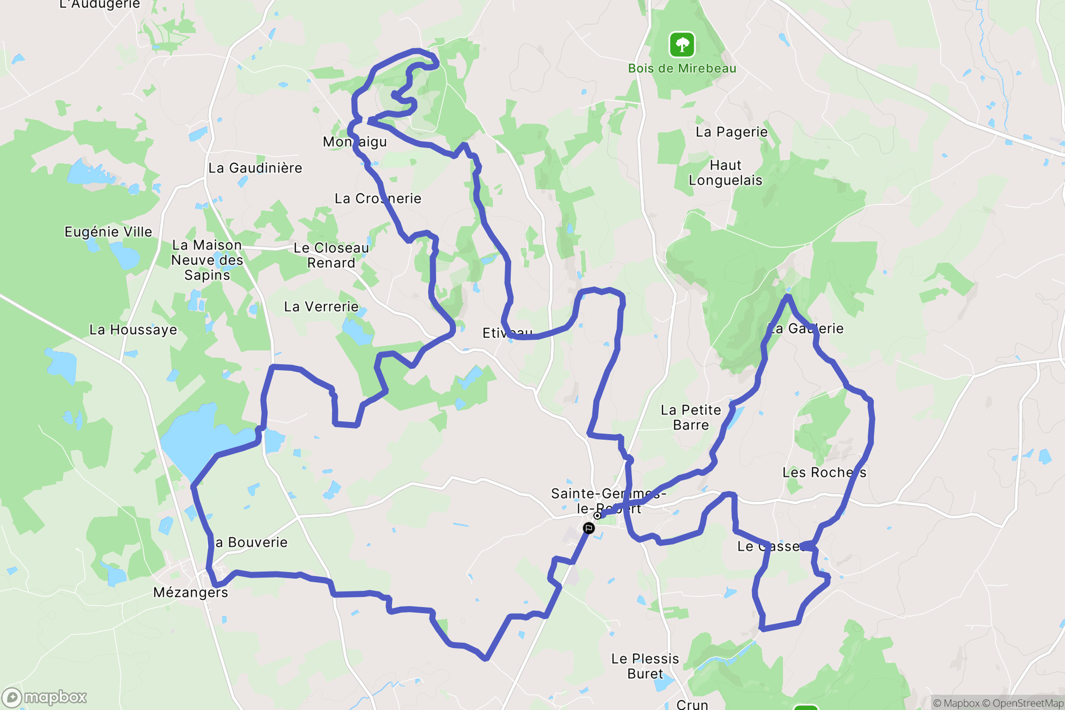 Sainte-Gemmes-le-Robert : carte du parcours de randonnée - France
