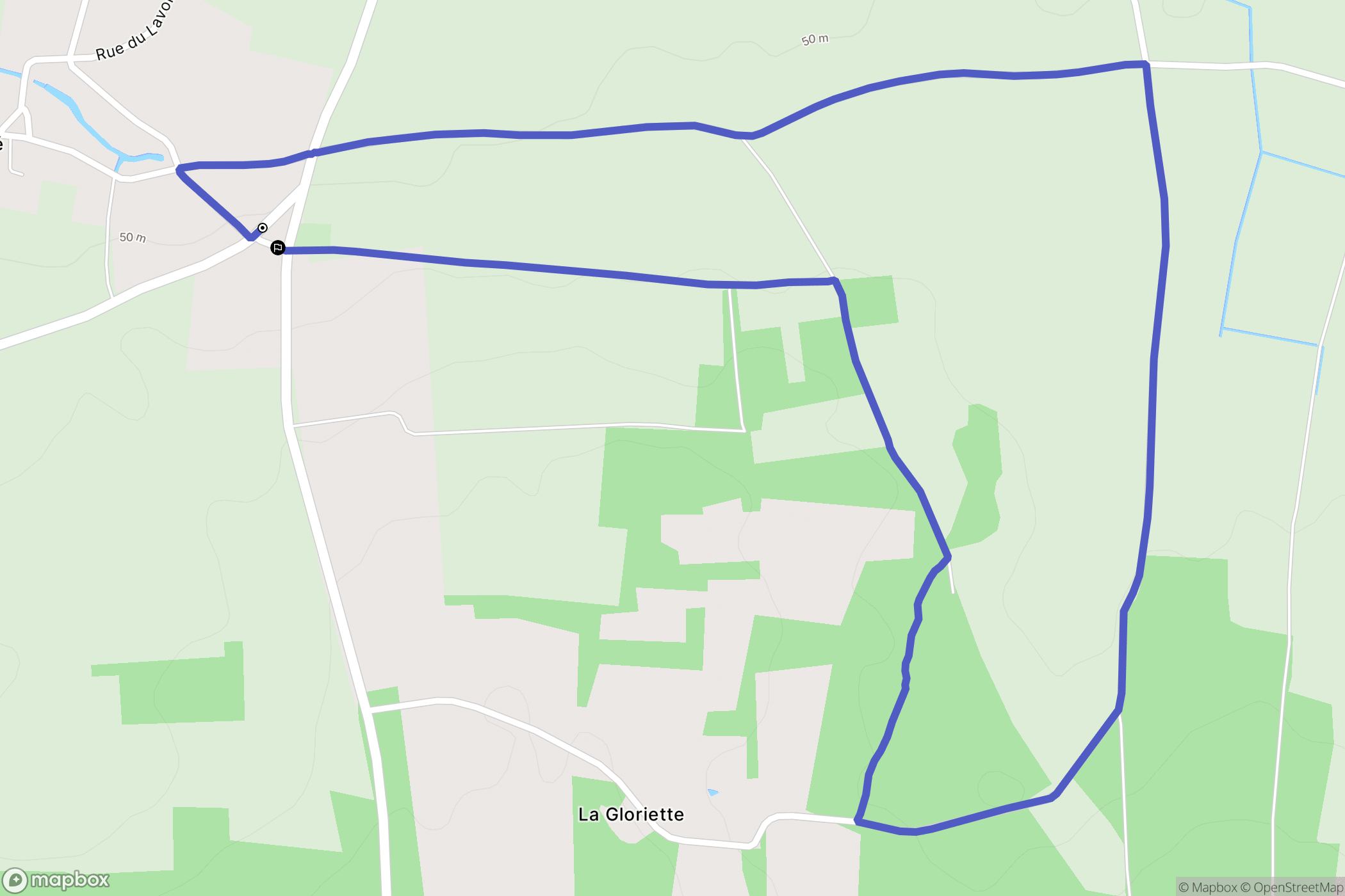 Chizé : carte du parcours de randonnée - France
