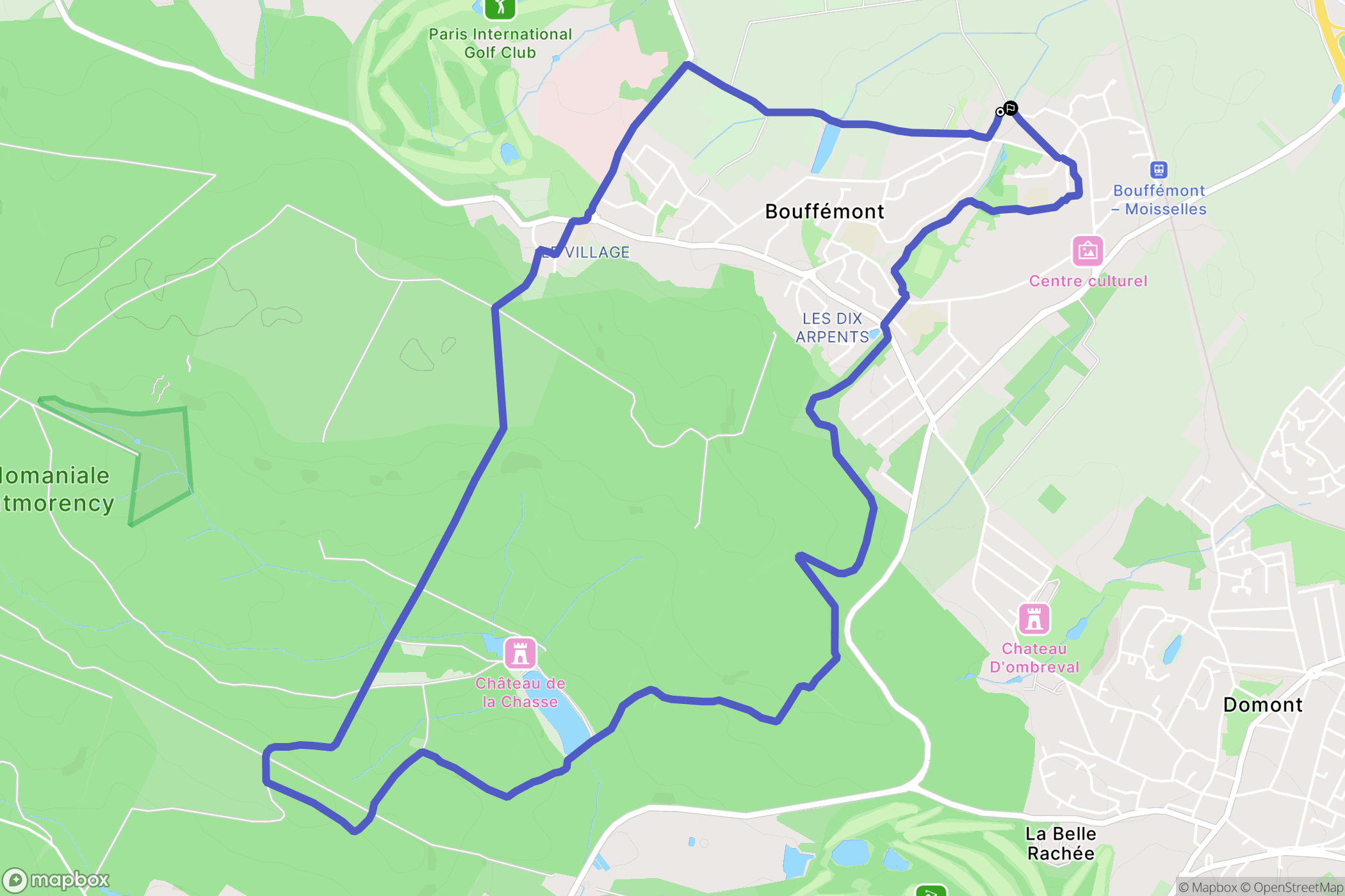 Bouffémont : carte du parcours de randonnée - France
