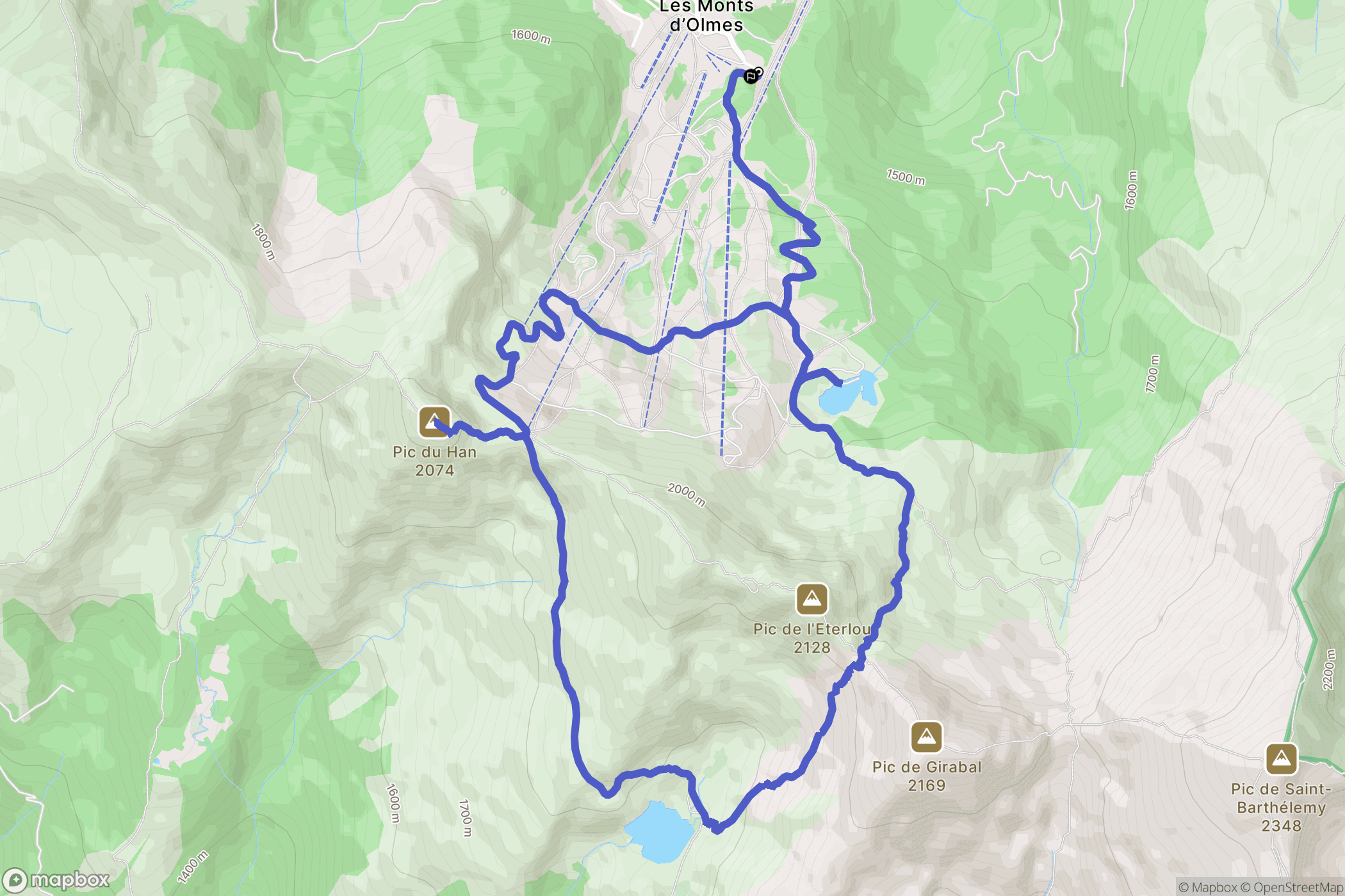 Montferrier : carte du parcours de randonnée - France