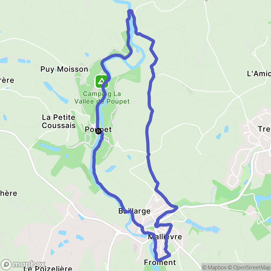 Saint-Malô-du-Bois : carte du parcours de randonnée - France