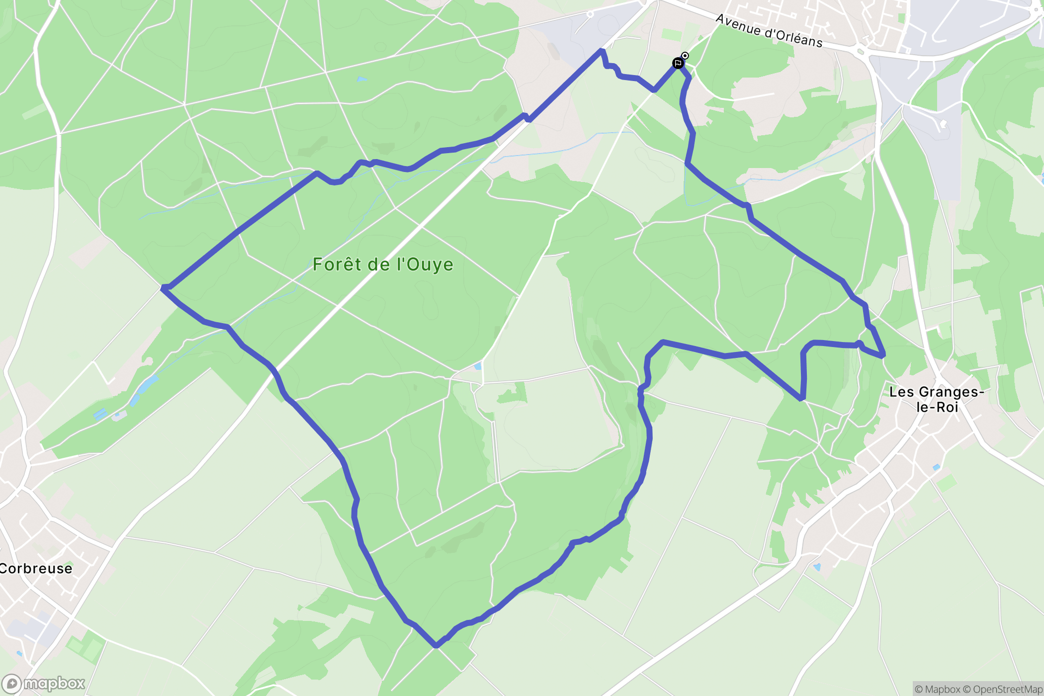 Dourdan : carte du parcours de randonnée - France