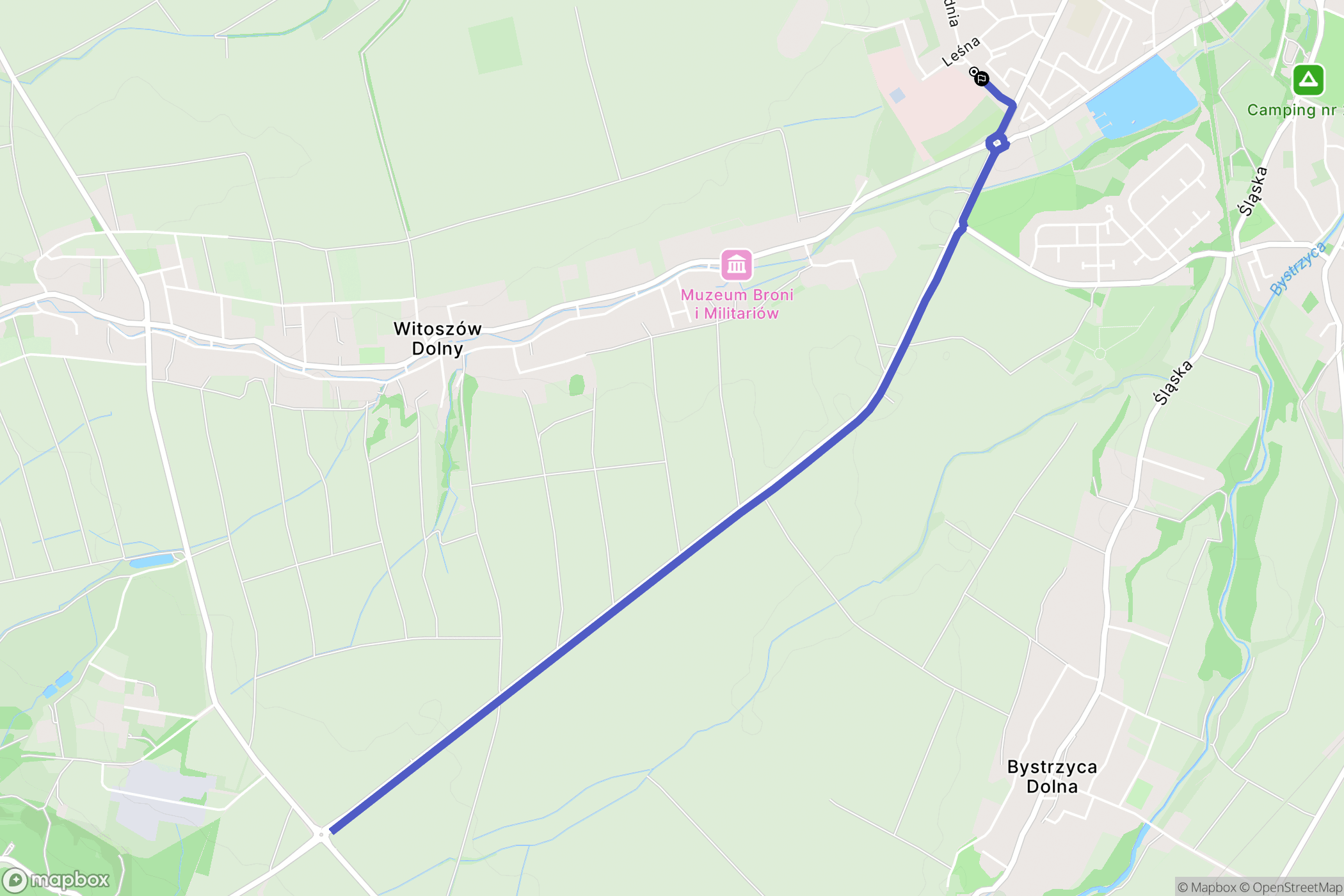 Świdnica: mapa trasy - Poland