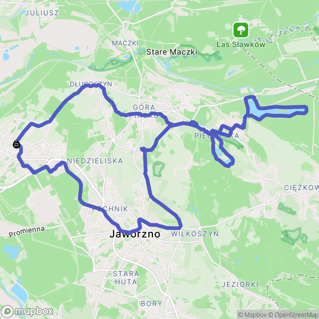 Jaworzno: mapa trasy - Poland