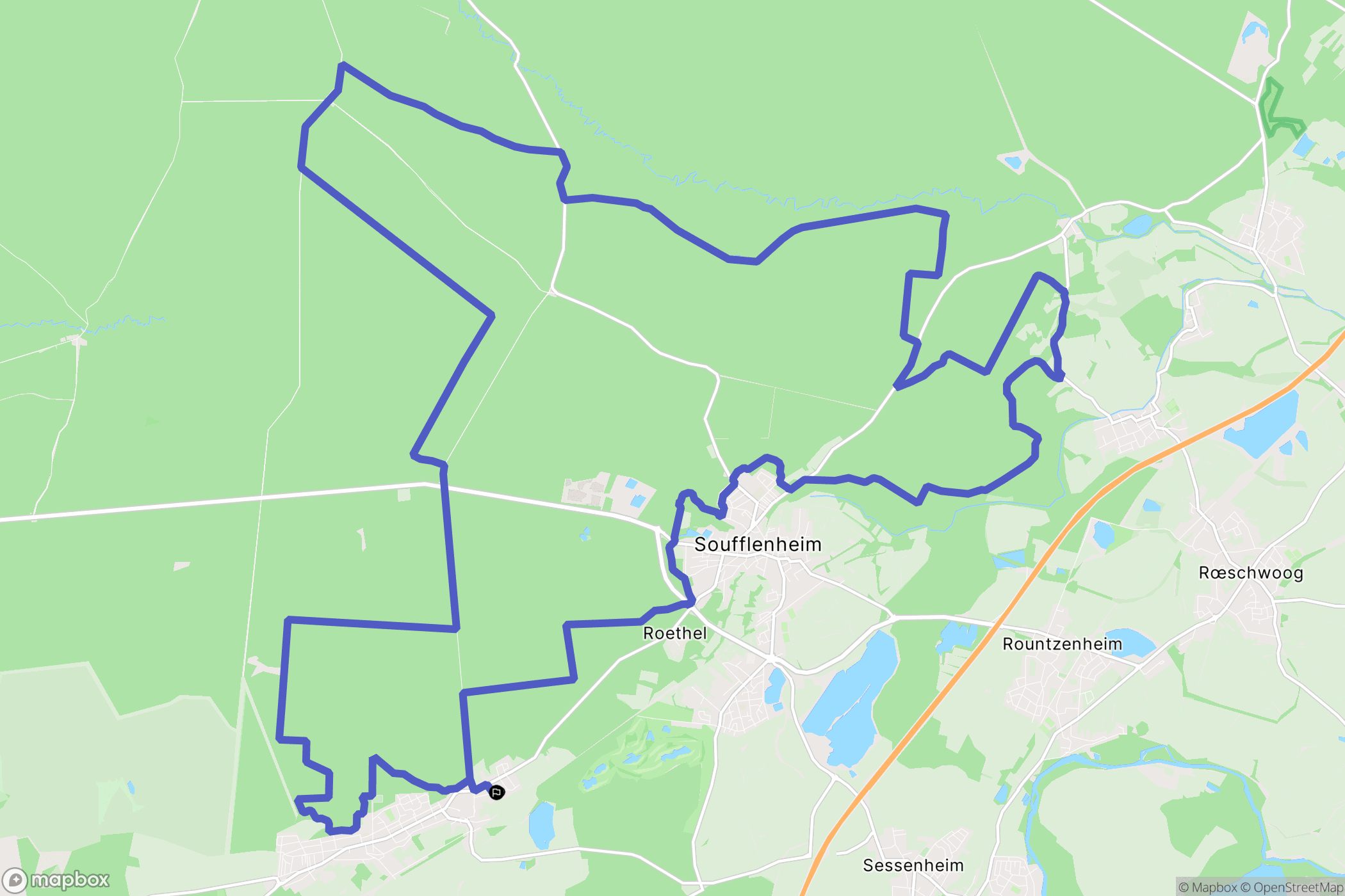 Schirrhoffen : carte du parcours de randonnée - France
