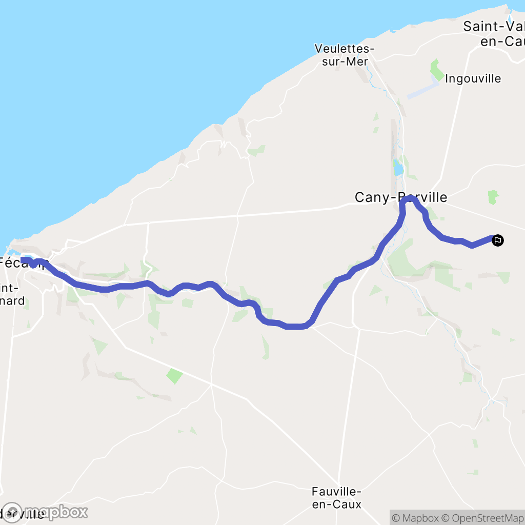Saint-Vaast-Dieppedalle : carte du parcours de randonnée - France