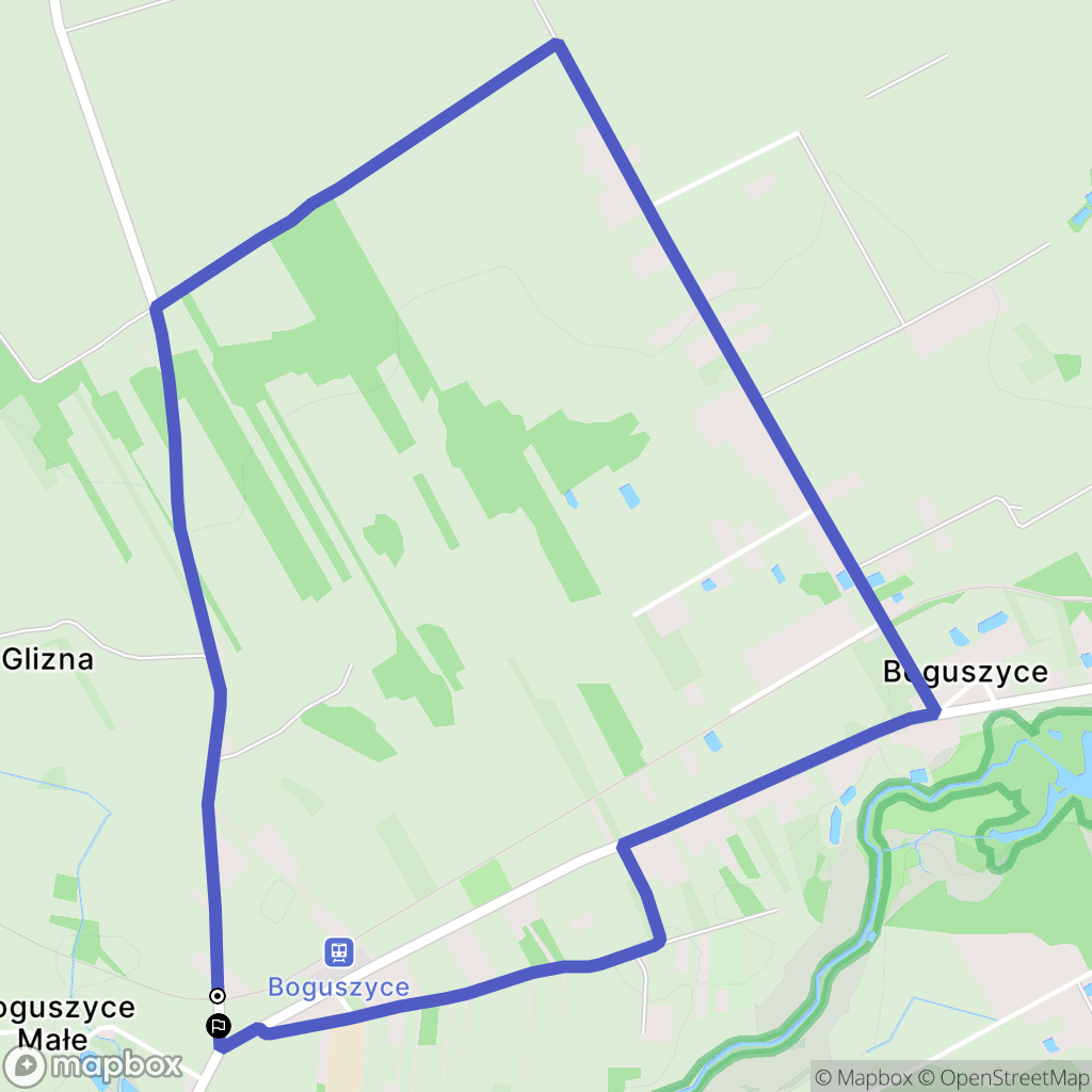 Boguszyce Małe: mapa trasy - Poland