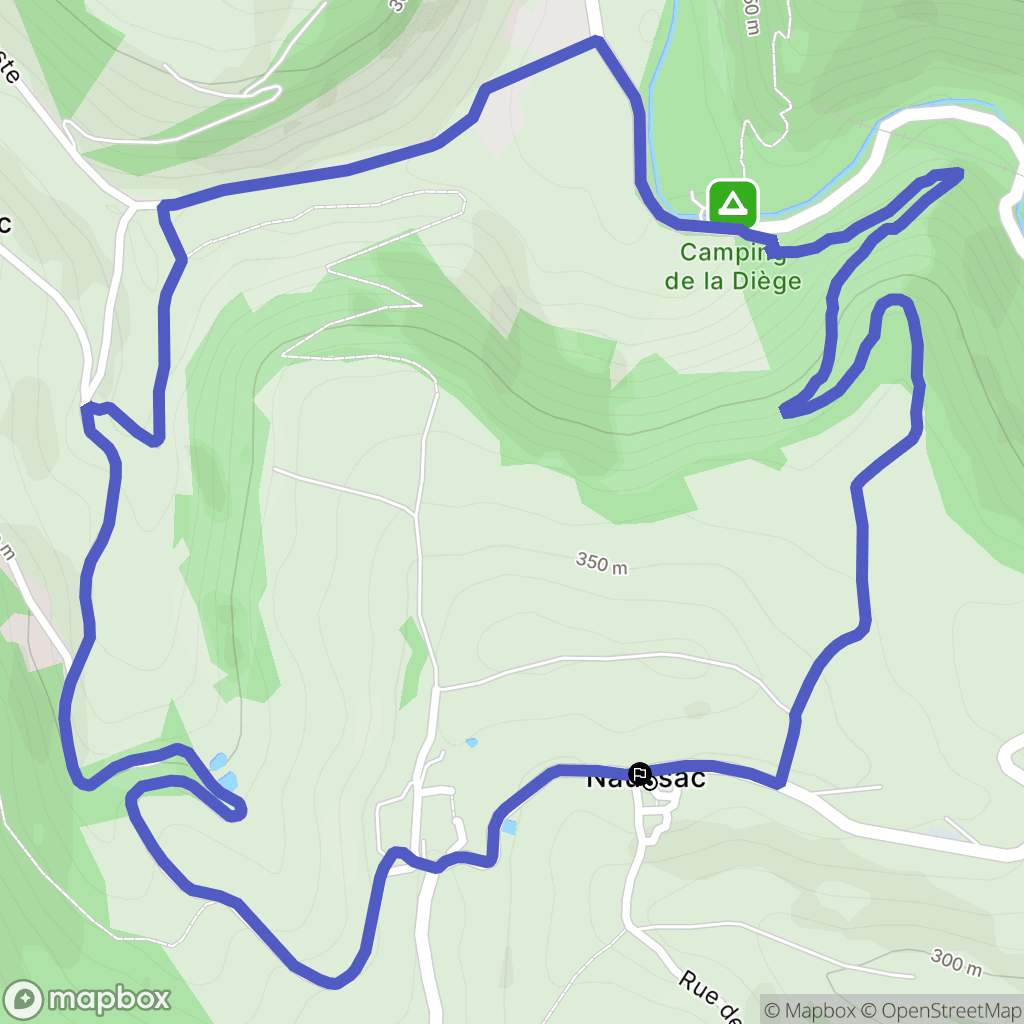 Naussac : carte du parcours de randonnée - France