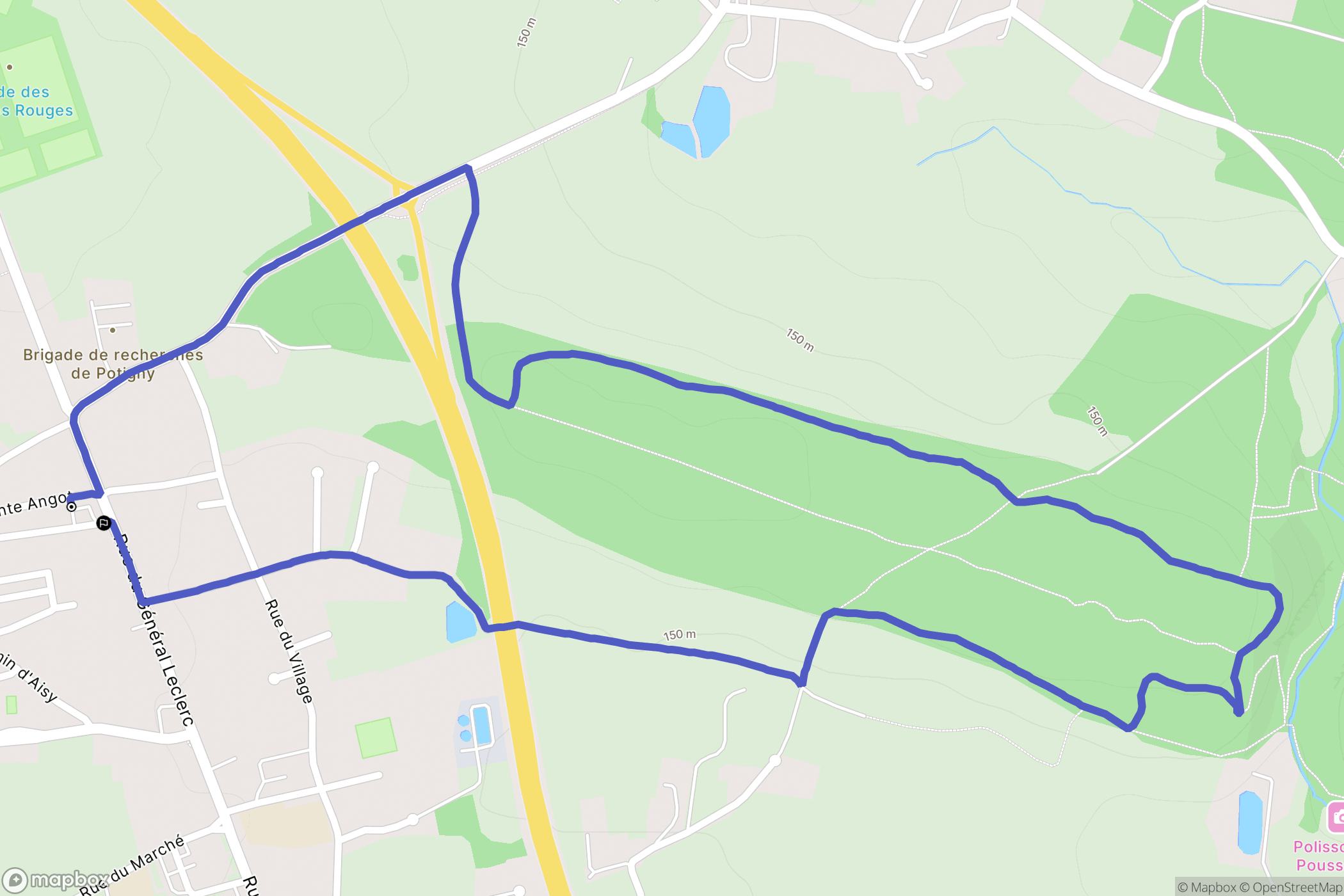 Potigny : carte du parcours de randonnée - France