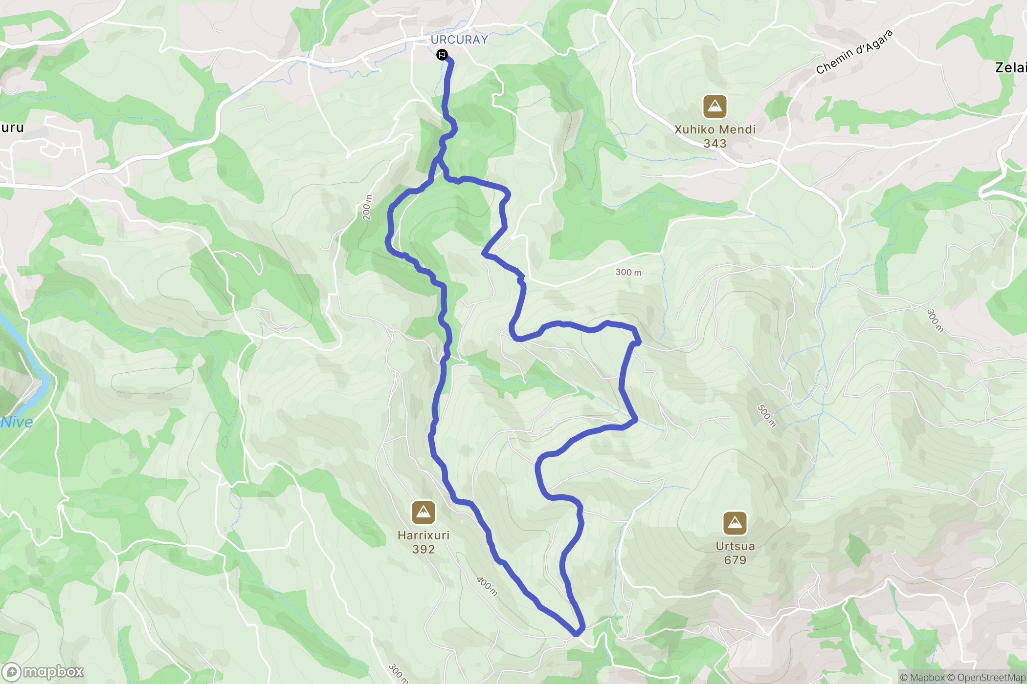 Hasparren : carte du parcours de randonnée - France