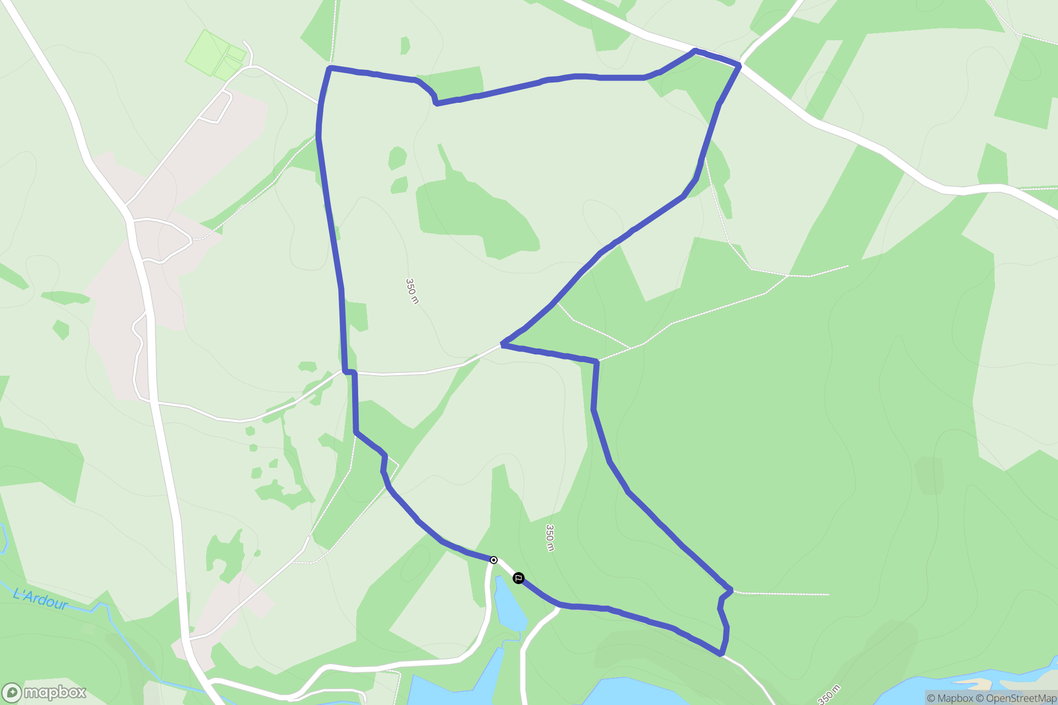 Folles : carte du parcours de randonnée - France