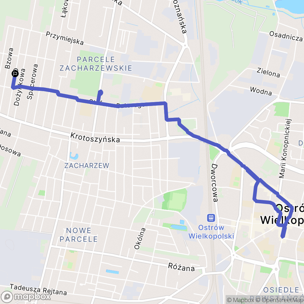 Ostrów Wielkopolski: mapa trasy - Poland