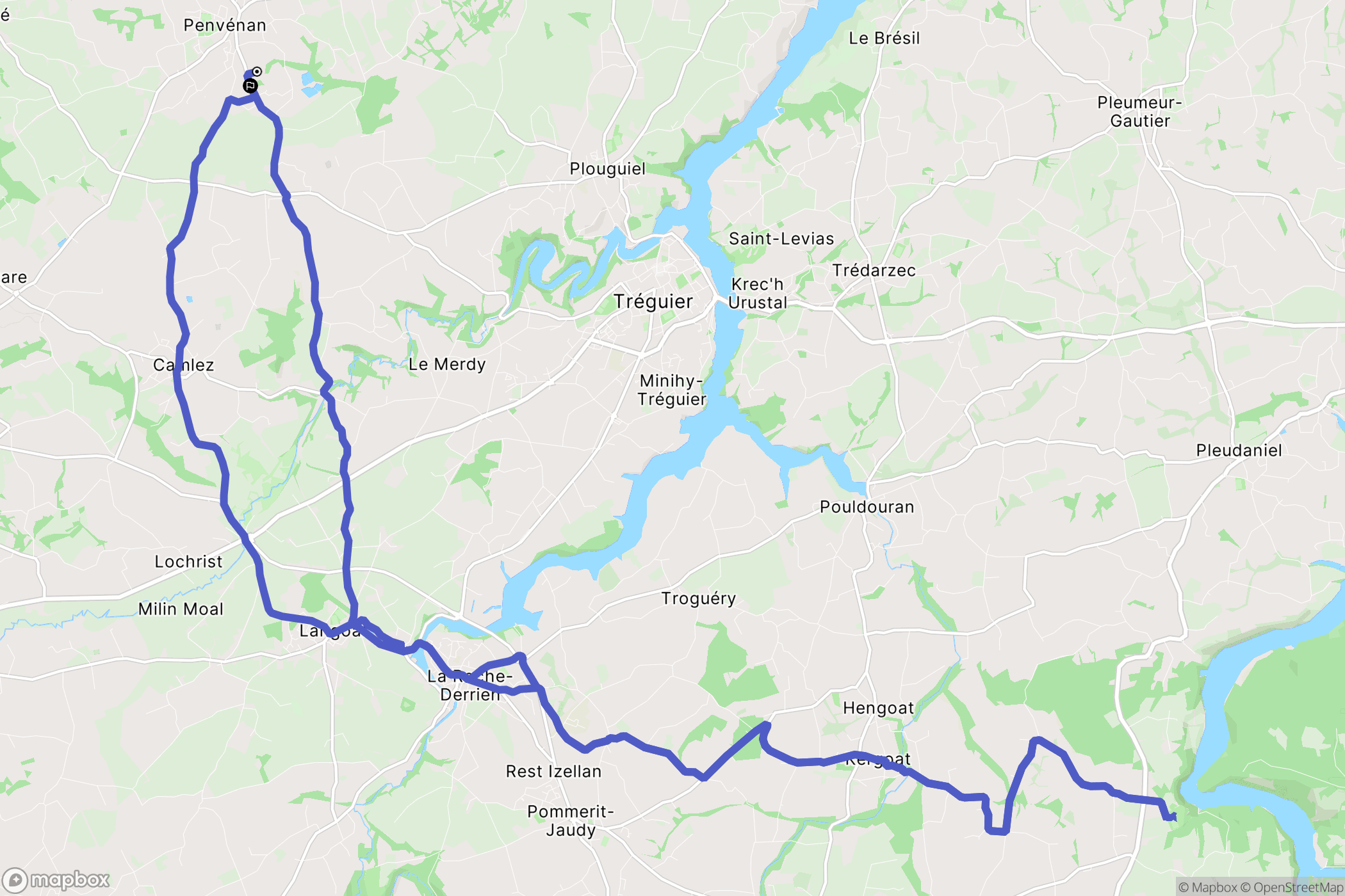 Penvénan : carte du parcours de randonnée - France