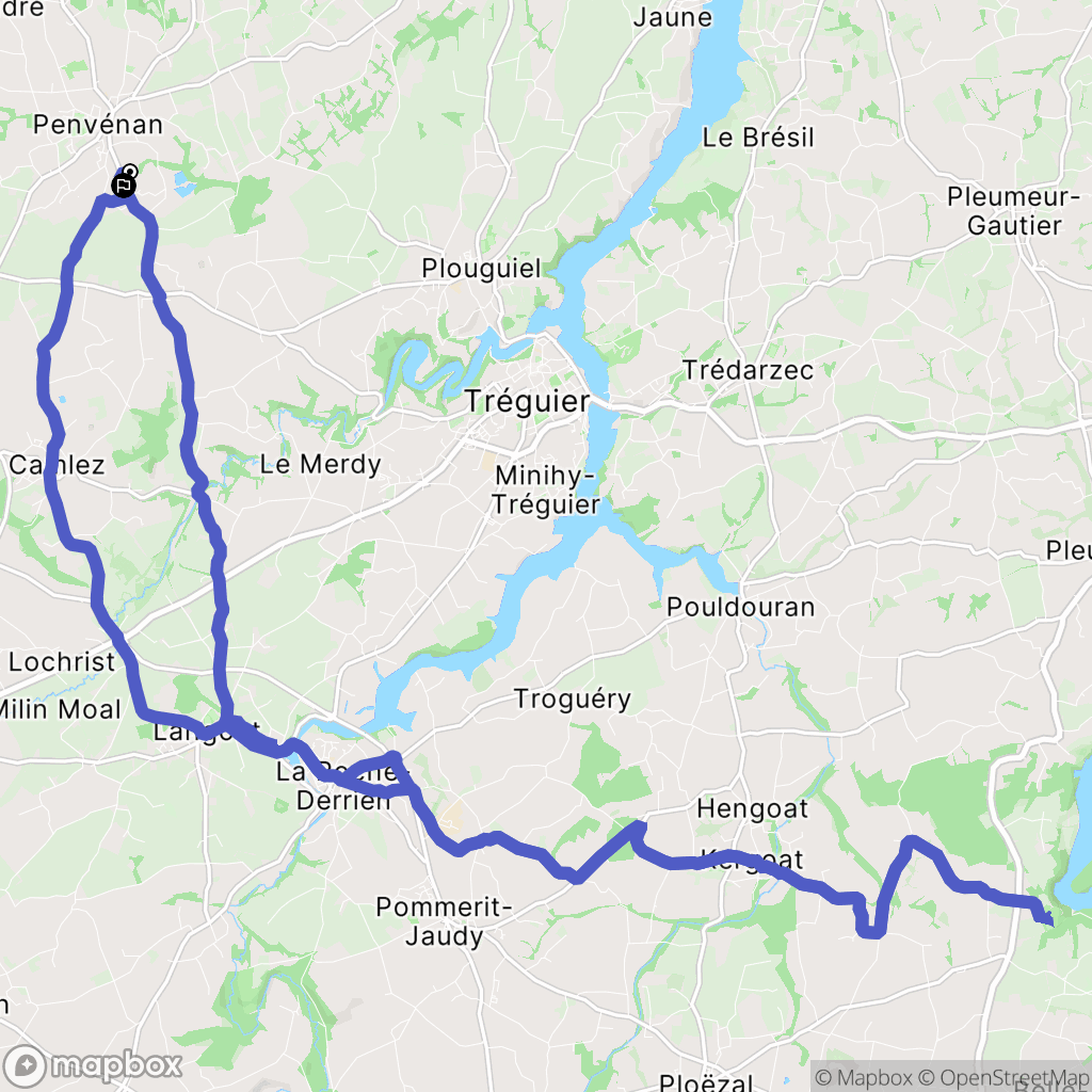 Penvénan : carte du parcours de randonnée - France