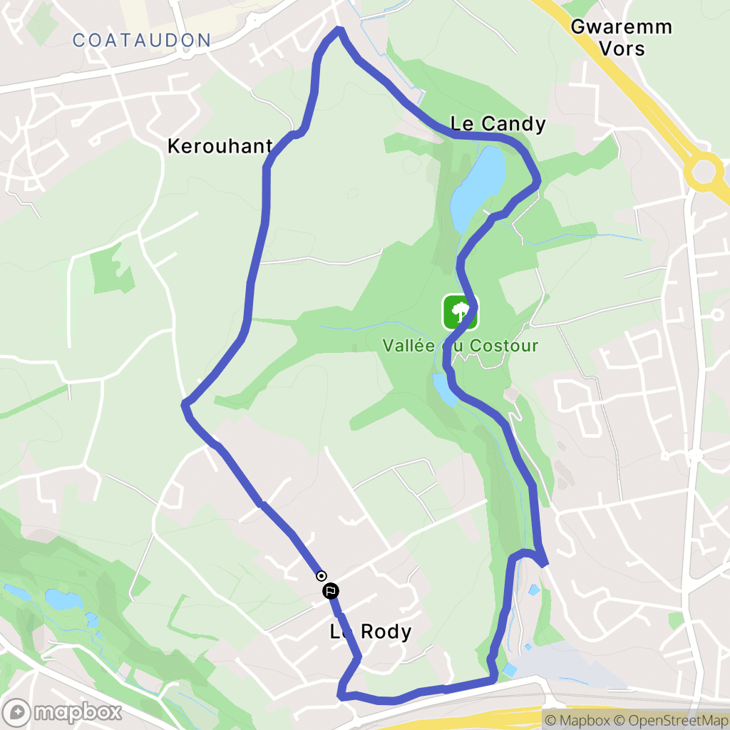 Guipavas : carte du parcours de randonnée - France