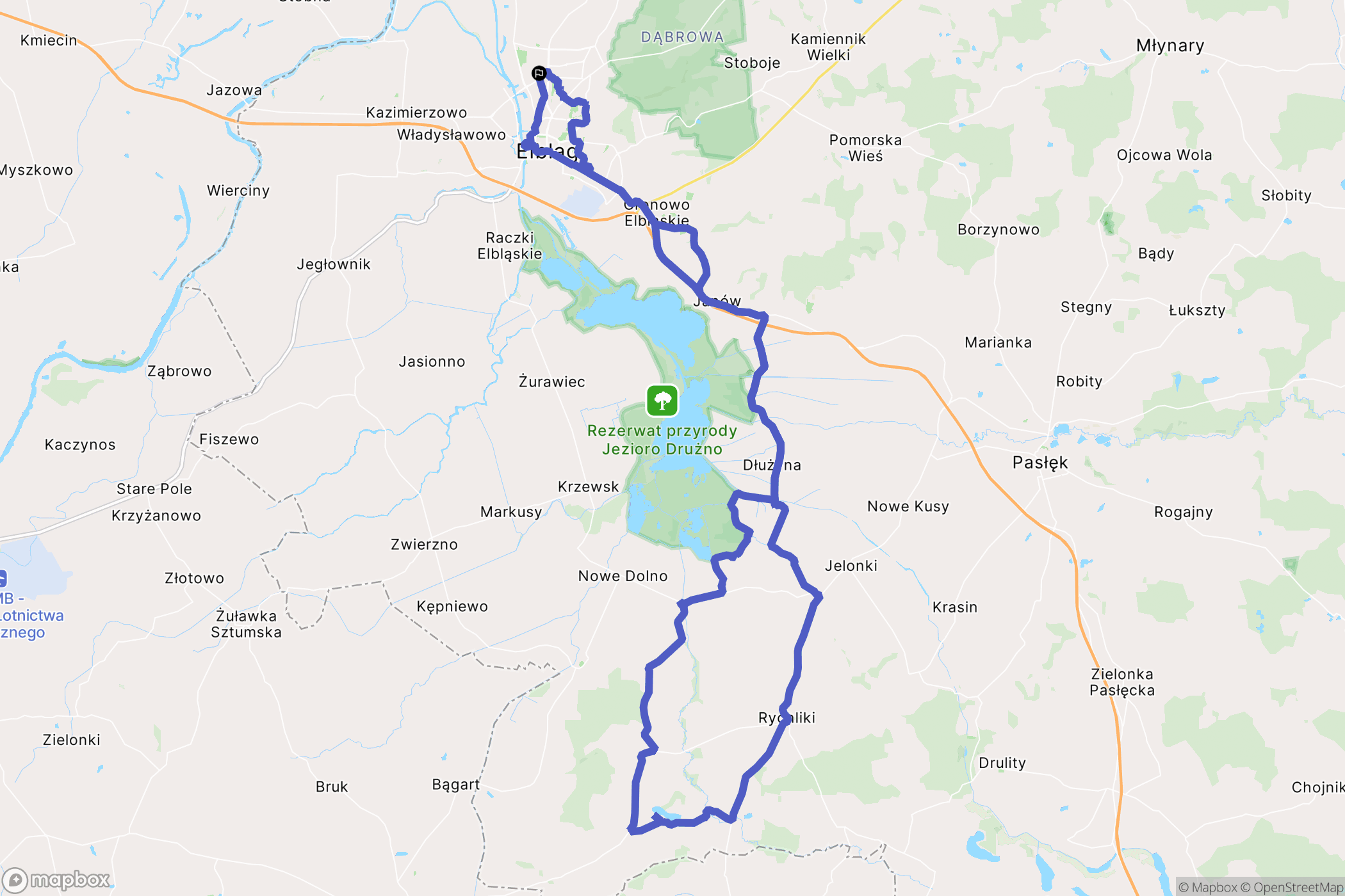 Elbląg: mapa trasy - Poland