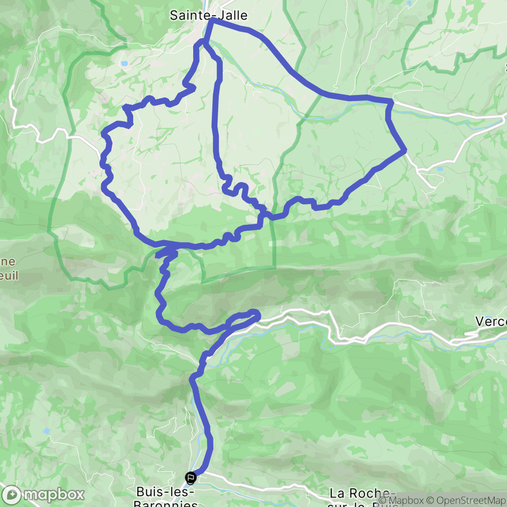Buis-les-Baronnies : carte du parcours de randonnée - France