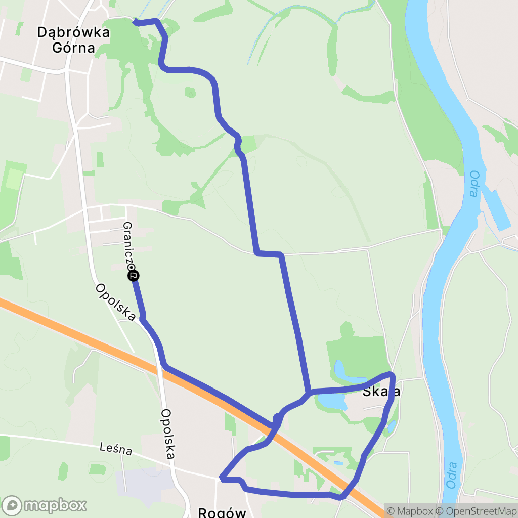 Dąbrówka Górna: mapa trasy - Poland