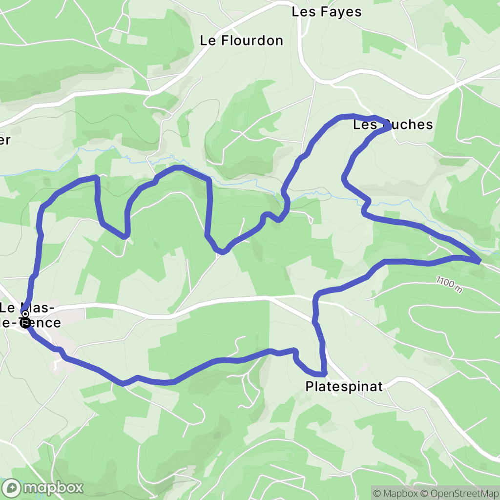 Le Mas-de-Tence : carte du parcours de randonnée - France