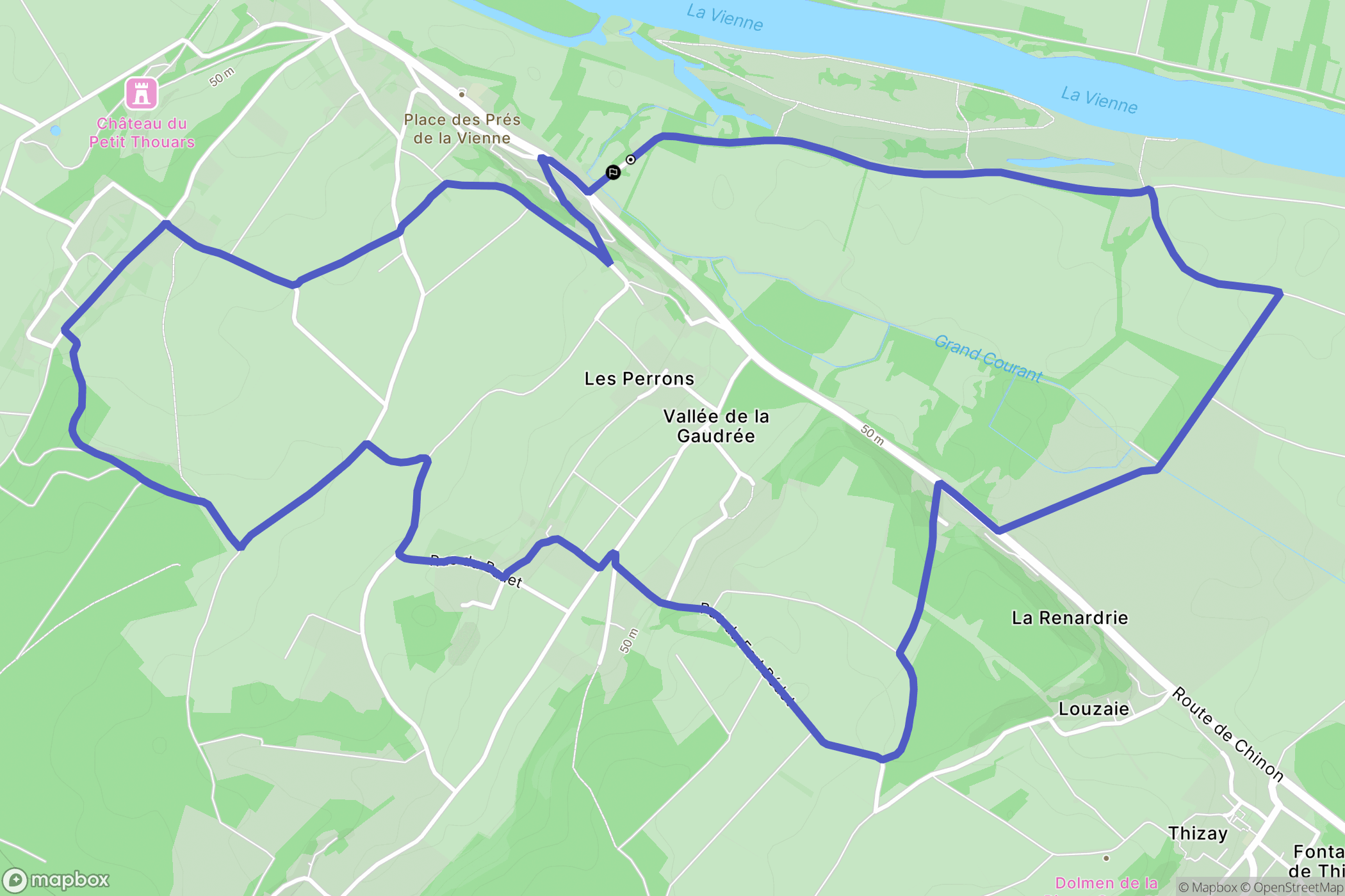 Saint-Germain-sur-Vienne : carte du parcours de randonnée - France