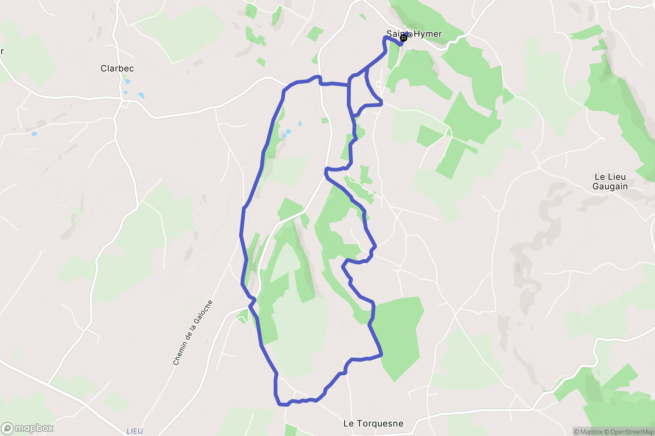 Saint-Hymer : carte du parcours de randonnée - France