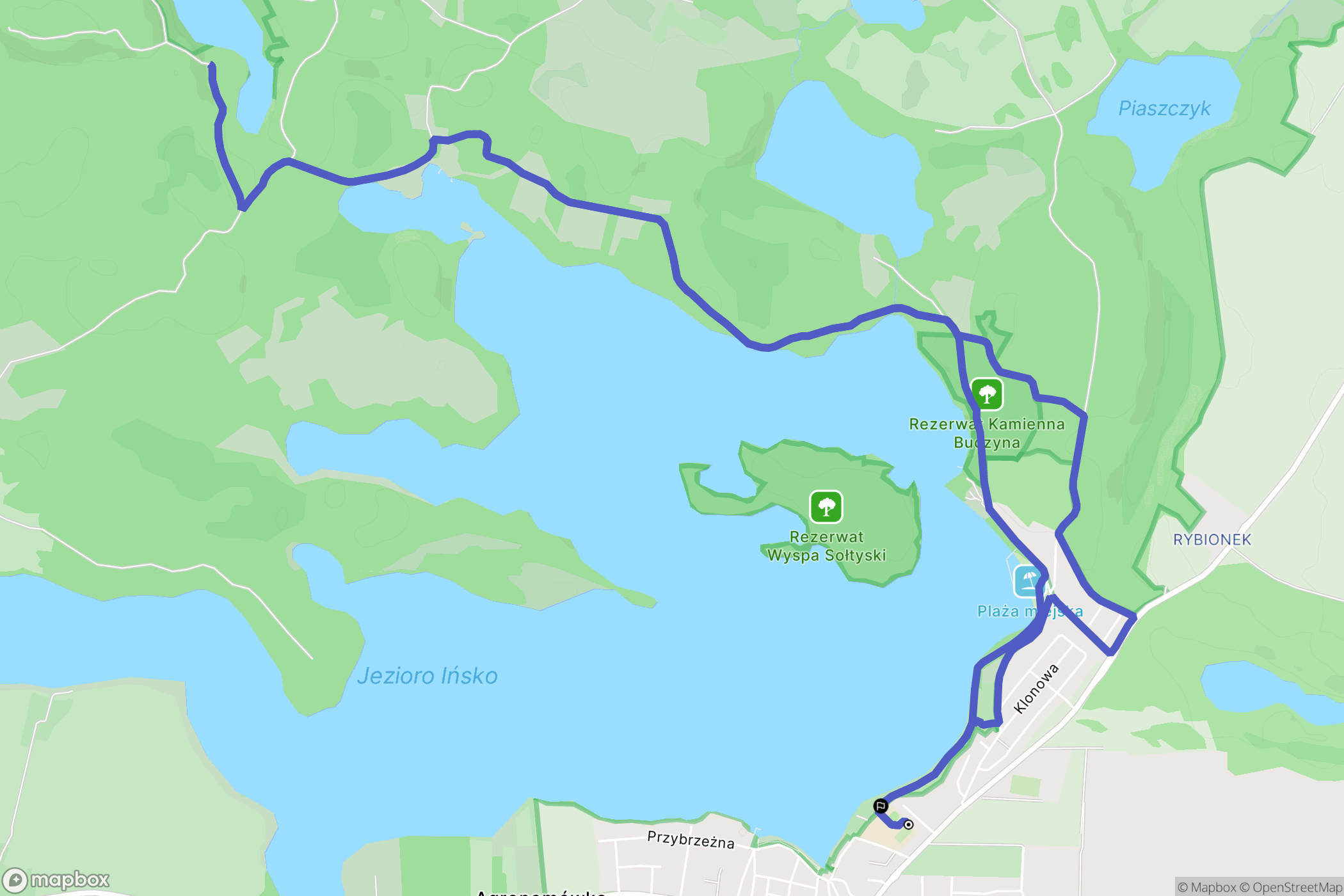 Ińsko: mapa trasy - Poland