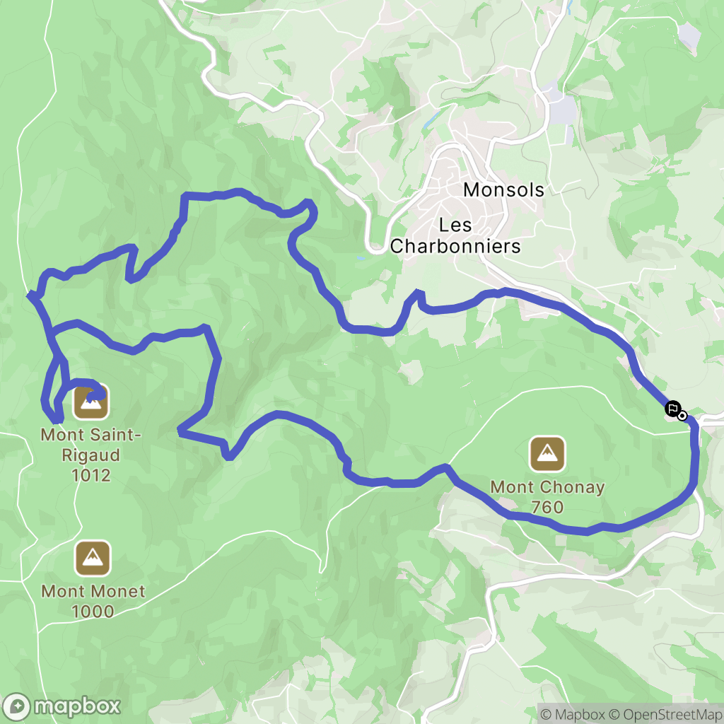 Deux-Grosnes : carte du parcours de randonnée - France