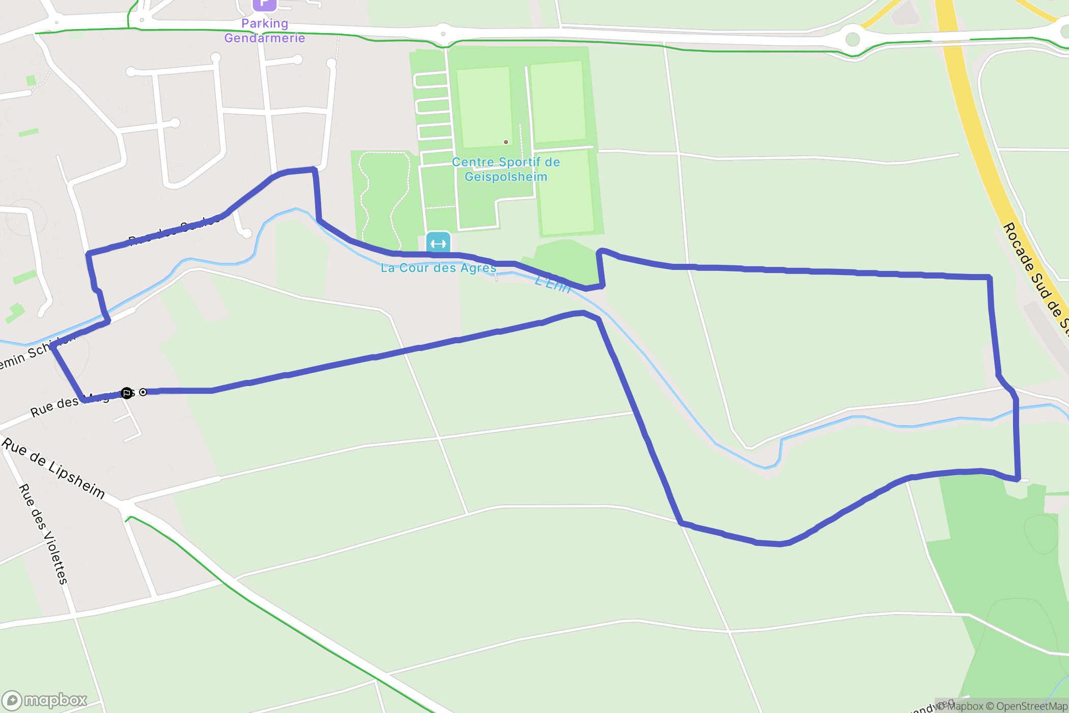 Geispolsheim : carte du parcours de randonnée - France