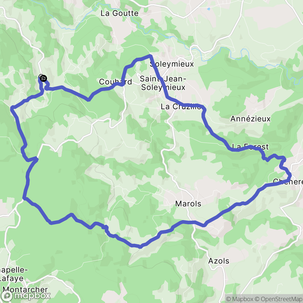 Saint-Jean-Soleymieux : carte du parcours de randonnée - France